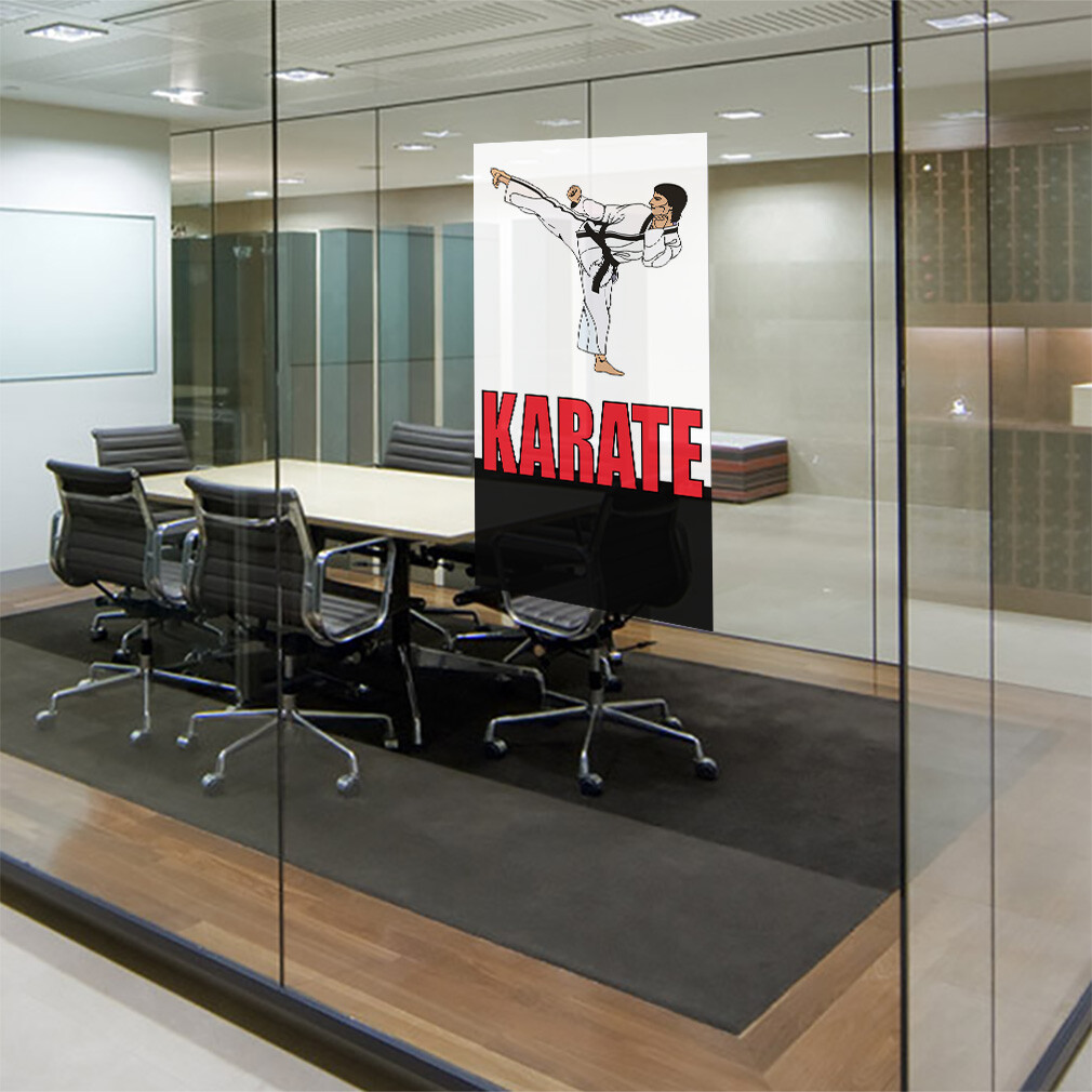 Door Decals Vertical Vinyl Stickers Multiple Sizes Karate Business Advertisement