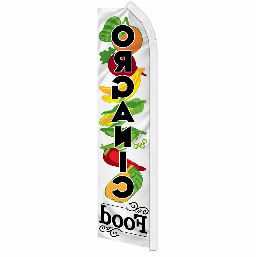 « ORGANIC FOOD » advertising super flag swooper banner business sign produce white