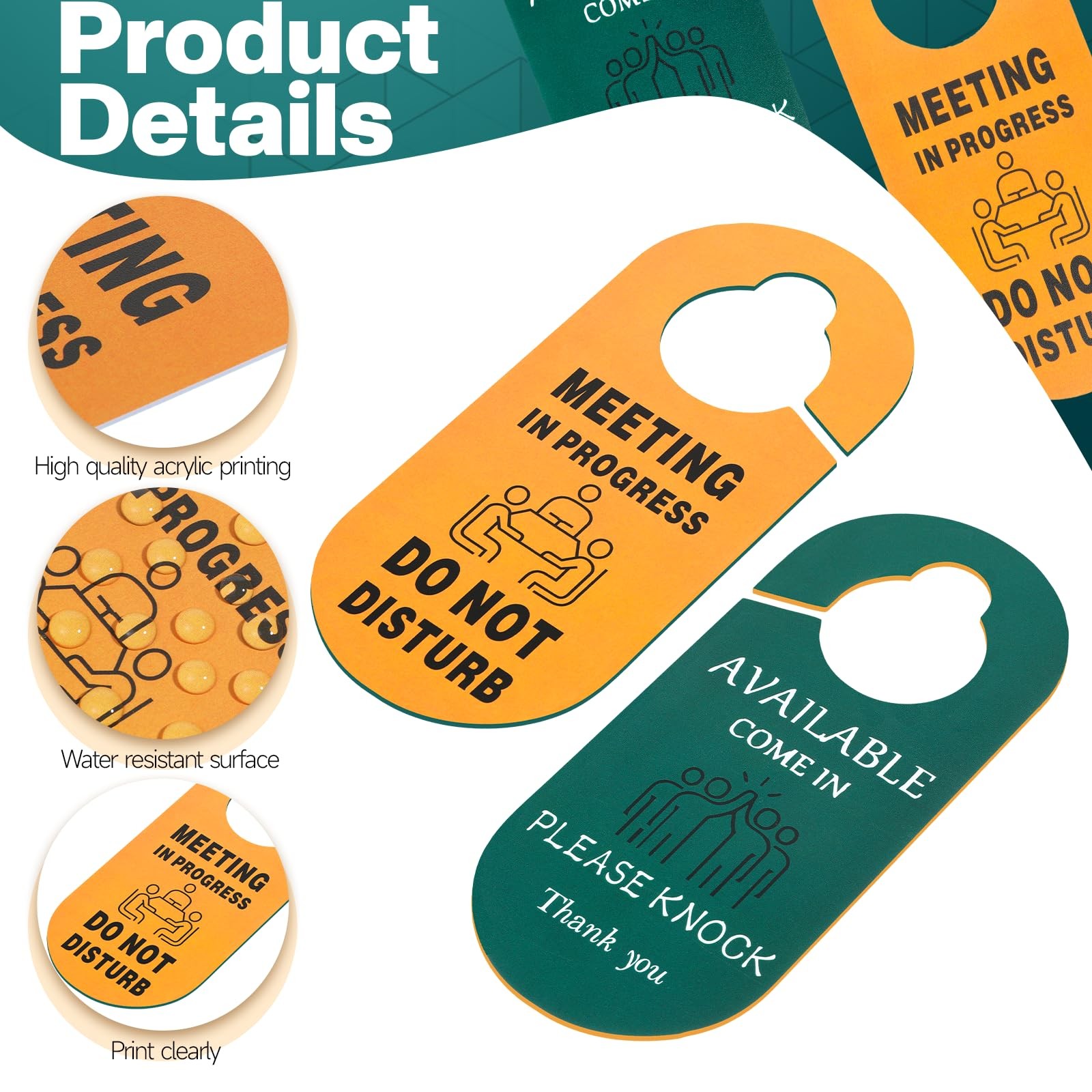 Meeting In Progress Door Sign Do Not Disturb Hanger DoubleSided Available