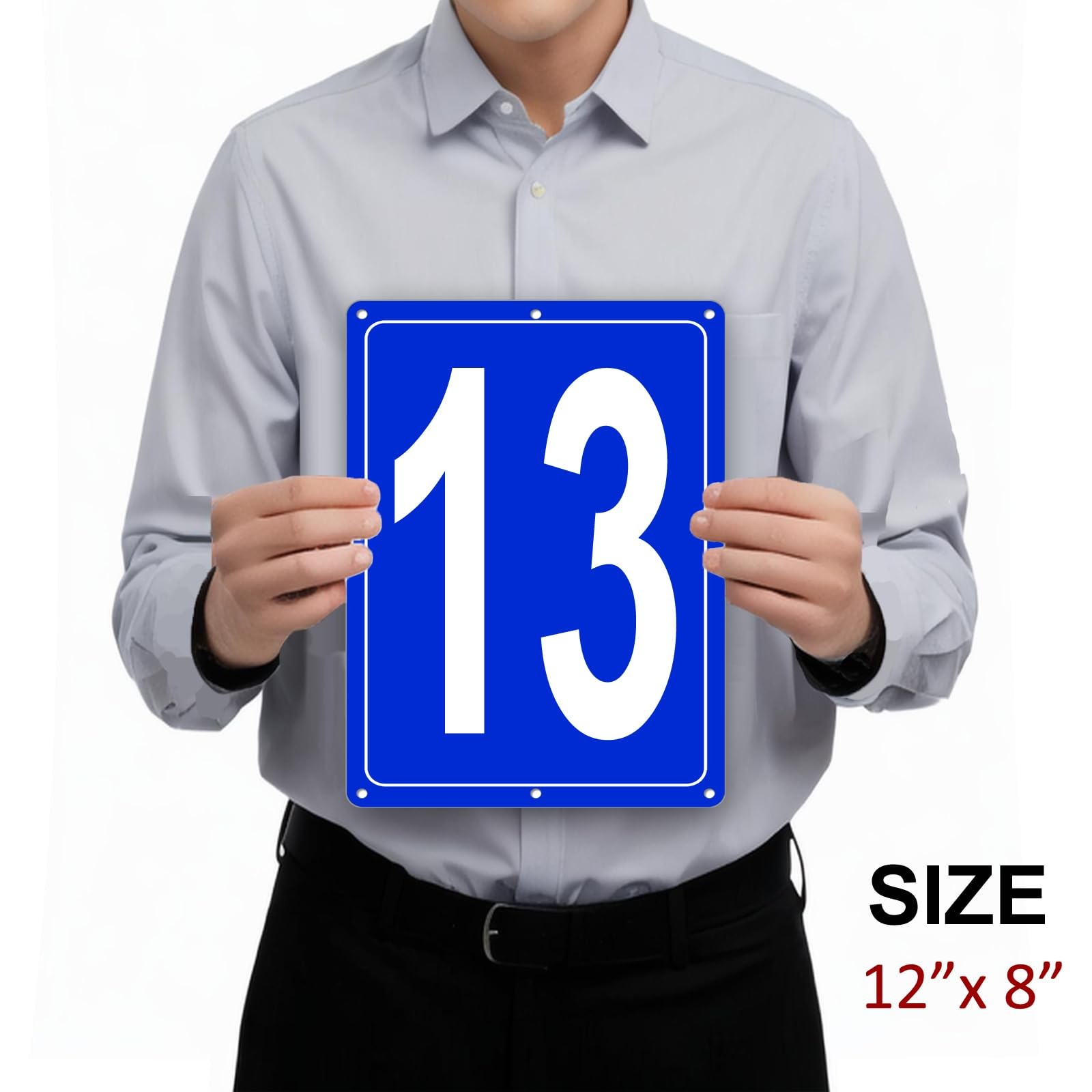 Numbered Sign 13 Aluminum Tennis Court Parking Lots 12×8 Inch Weatherproof