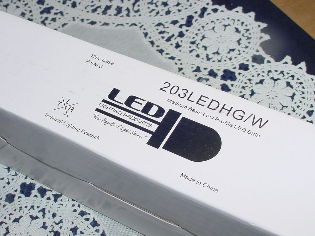 NINE Technical Lighting Research Bulbs 203LEDHG/W, LED Lighting White, Med Base