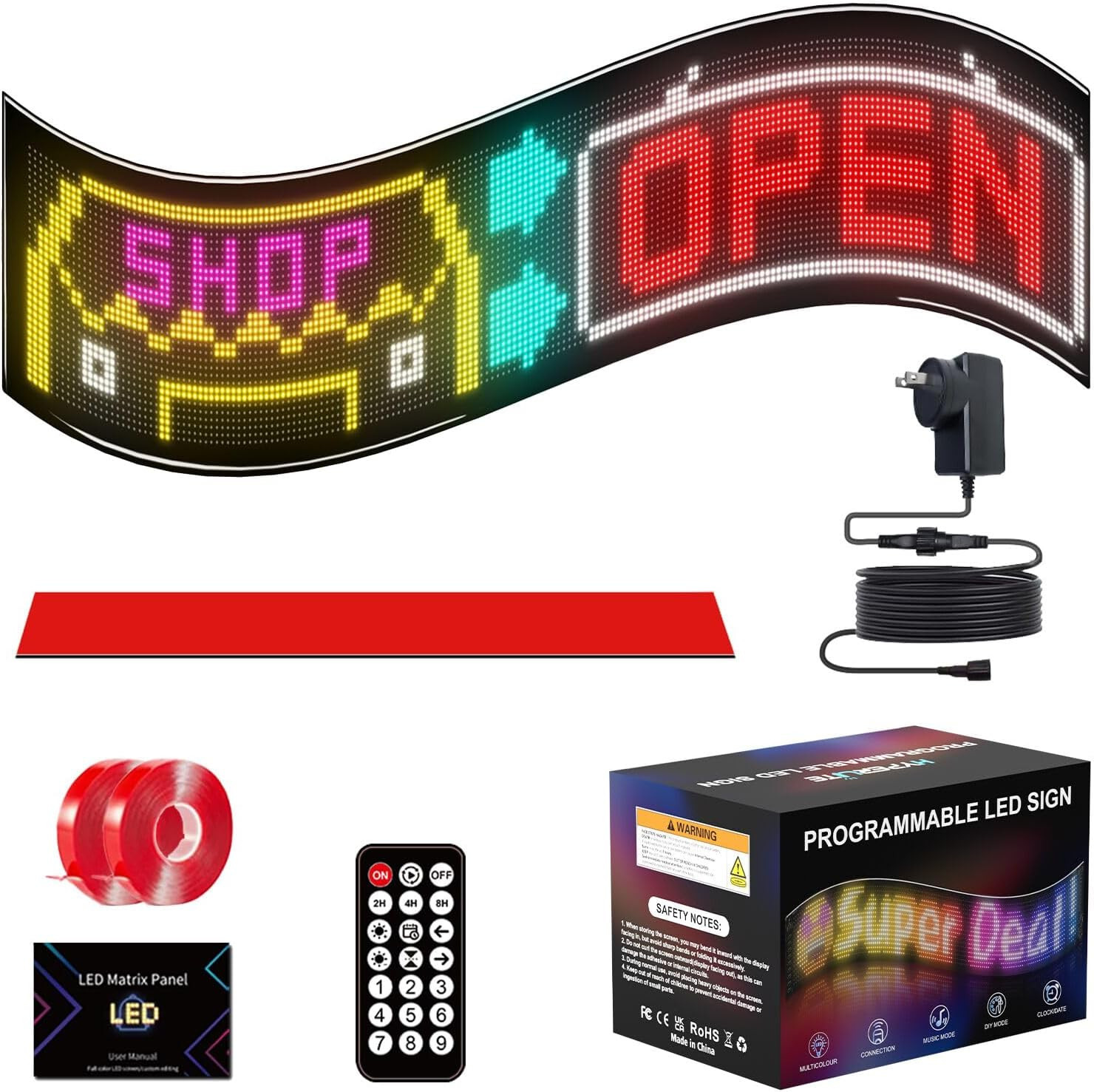 Programmable Scrolling LED Sign: 57&Prime; X 11&Prime; Bendable LED Signs for Business – Dig