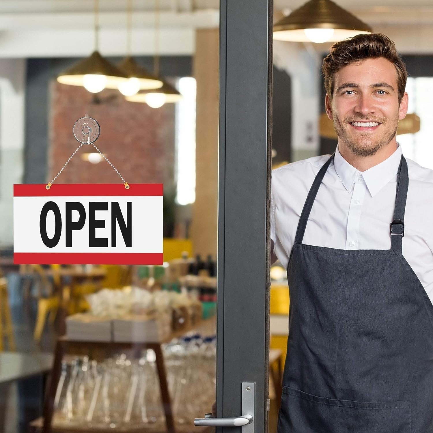 Open Closed Sign for Business – Ideal Office Hours Sign for Glass Door or Win…