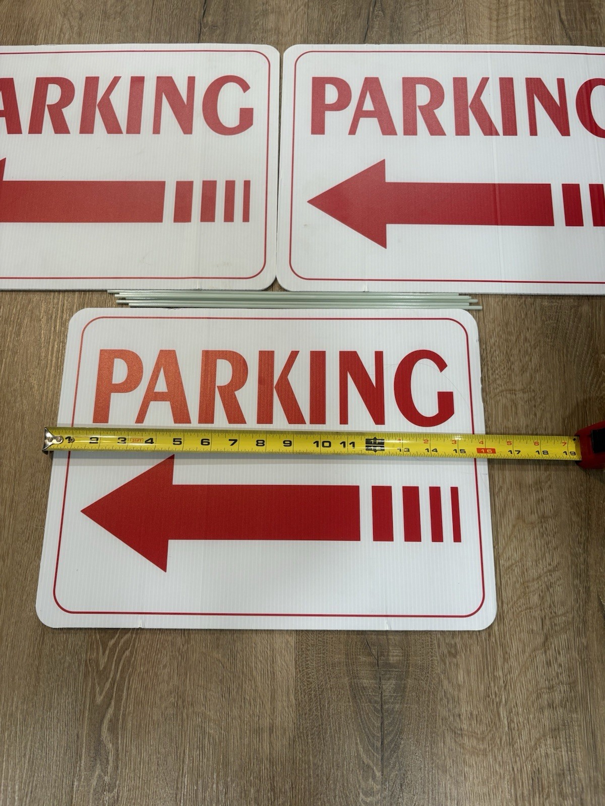 3 Pcs. Directional Parking Arrow Signs with Stakes