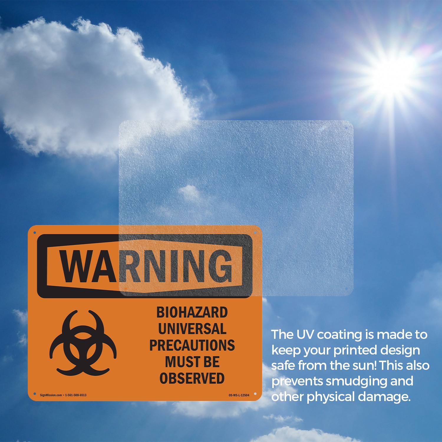 Biohazard Universal With Symbol OSHA WARNING Sign Metal, Decal – 5 or 10 Pack