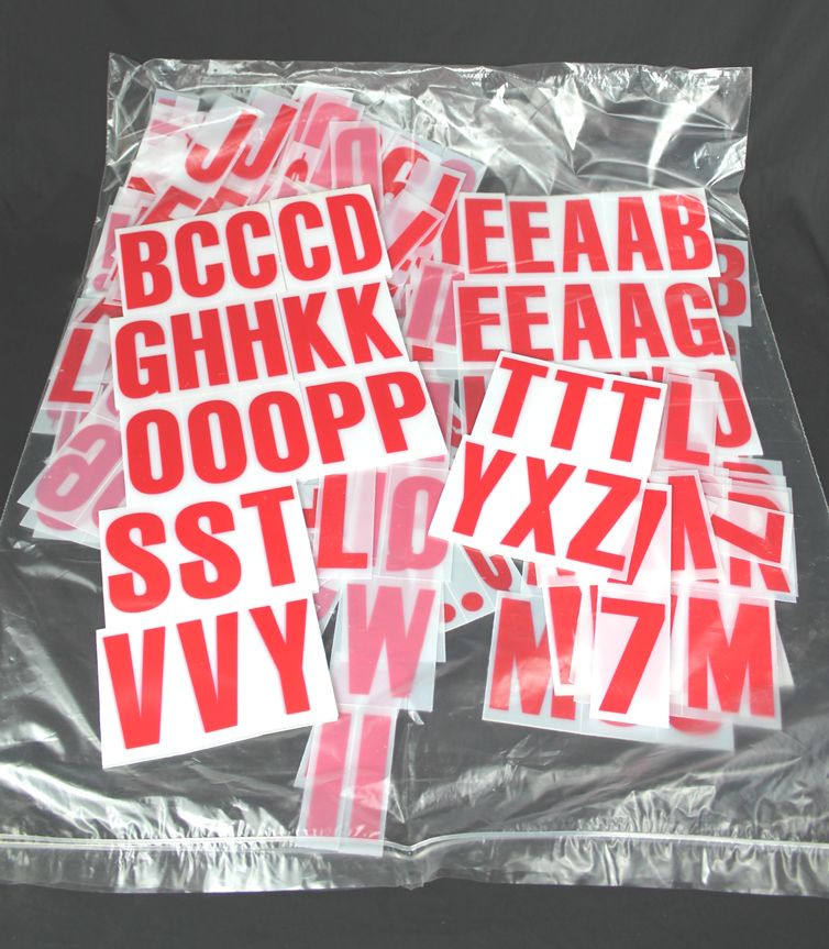 Letter Number Character Set Flexible Translucent Plastic 4-inch – Red 330 Pieces