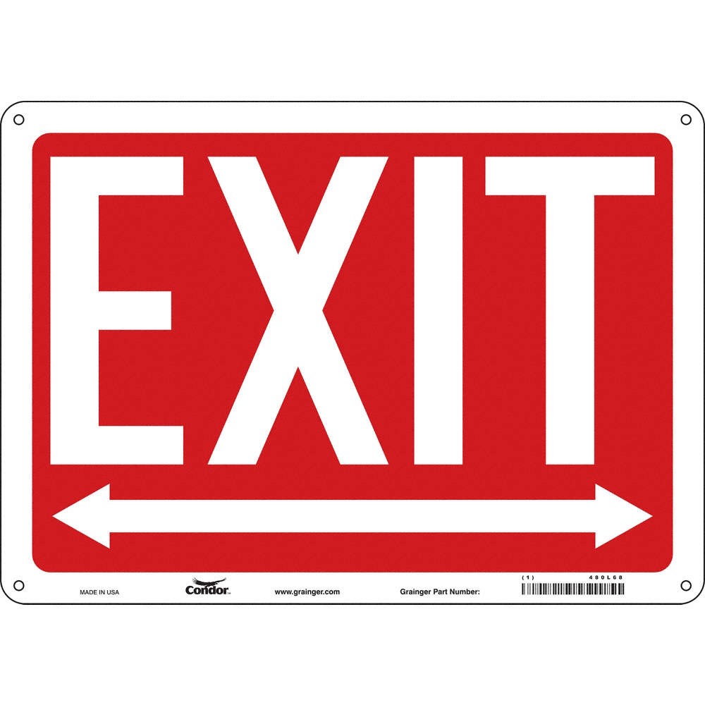 CONDOR 480L68 Safety Sign,10 in x 14 in,Polyethylene 480L68