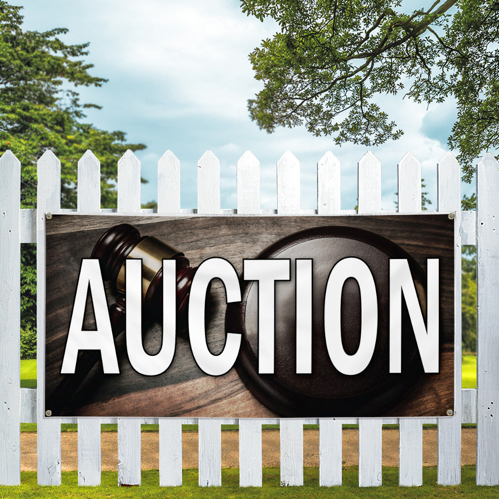 Vinyl Banner Sign Auction Business Style S Business Marketing Advertising Black