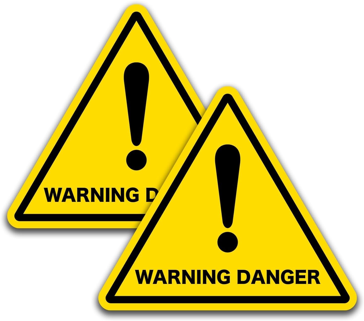 Waterproof 2 PCS Yellow Triangle Safety Signs for Enhanced Workplace Protection