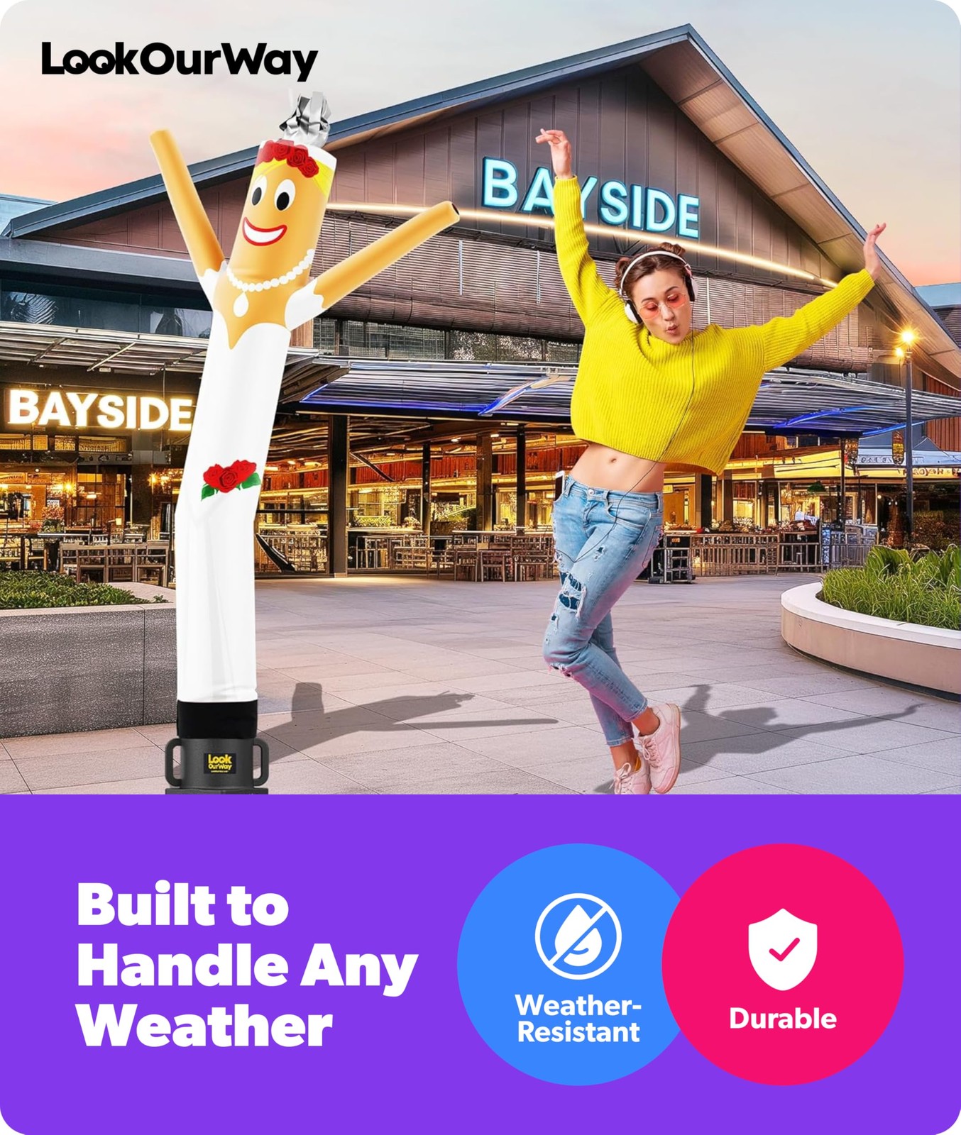 Lookourway Air Dancers Wacky Waving Inflatable Tube Man Attachment – 6 Feet