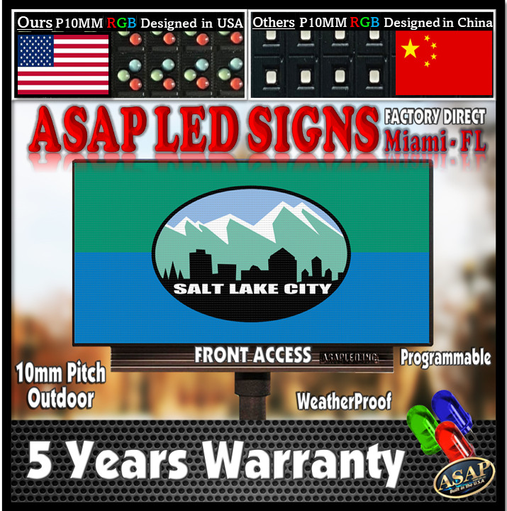 Outdoor Full Color LED Sign – Programmable 10mm Digital Display | 6.5&Prime;H x 138&Prime;W
