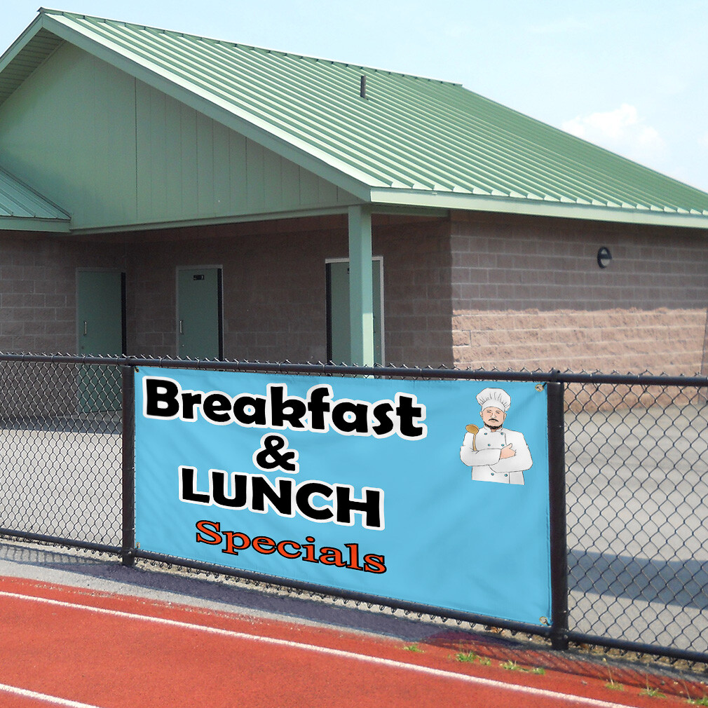 Vinyl Banner Multiple Sizes Breakfast and Lunch Restaurant and Food Outdoor