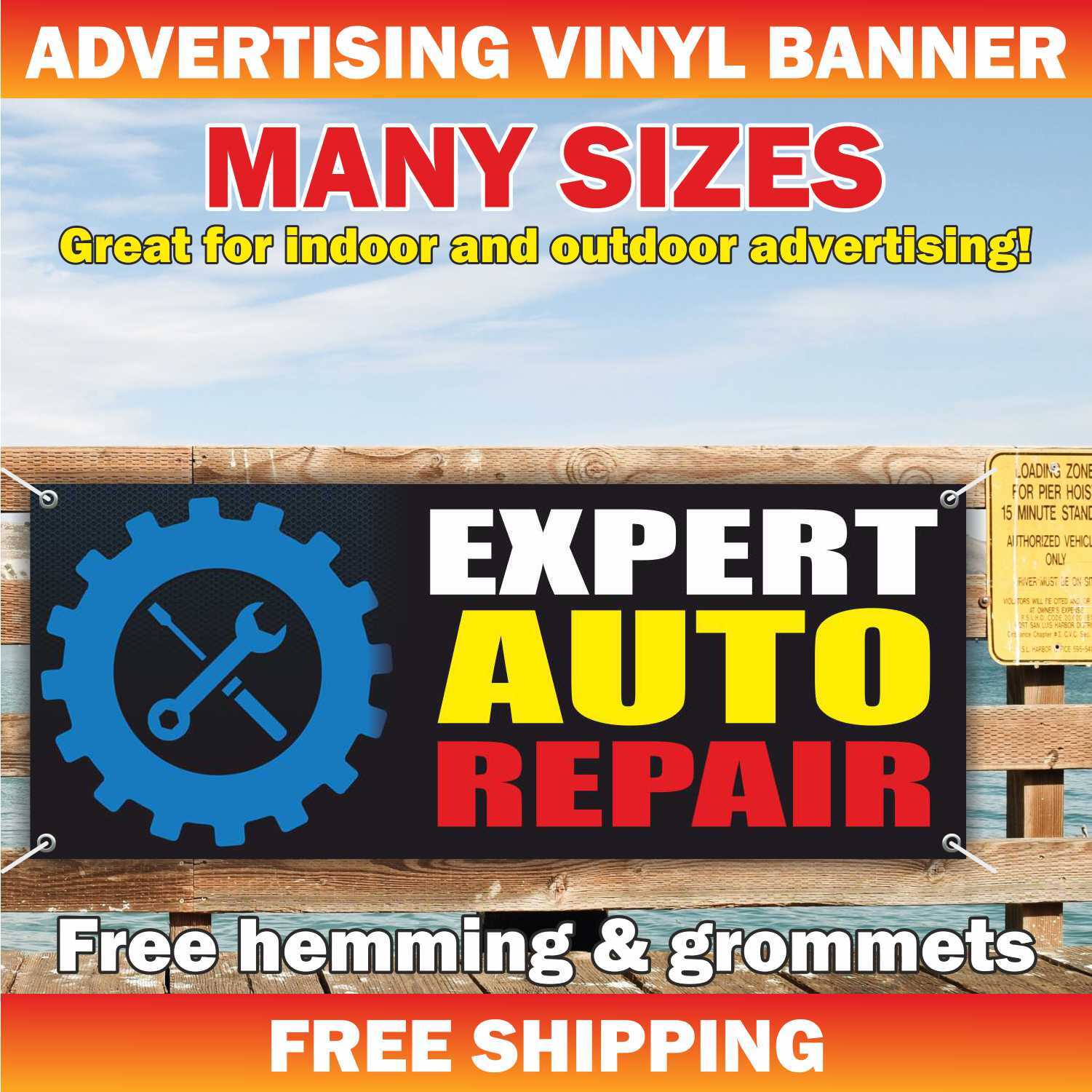 EXPERT AUTO REPAIR Advertising Banner Vinyl Mesh Sign service auto car truck fix