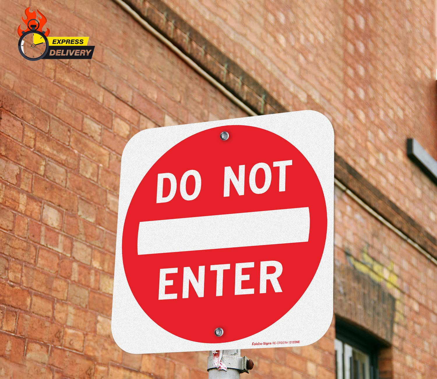 Do Not Enter Sign,12X12 Inch Square .040 Aluminum,Reflective Rust Free Metal Sig
