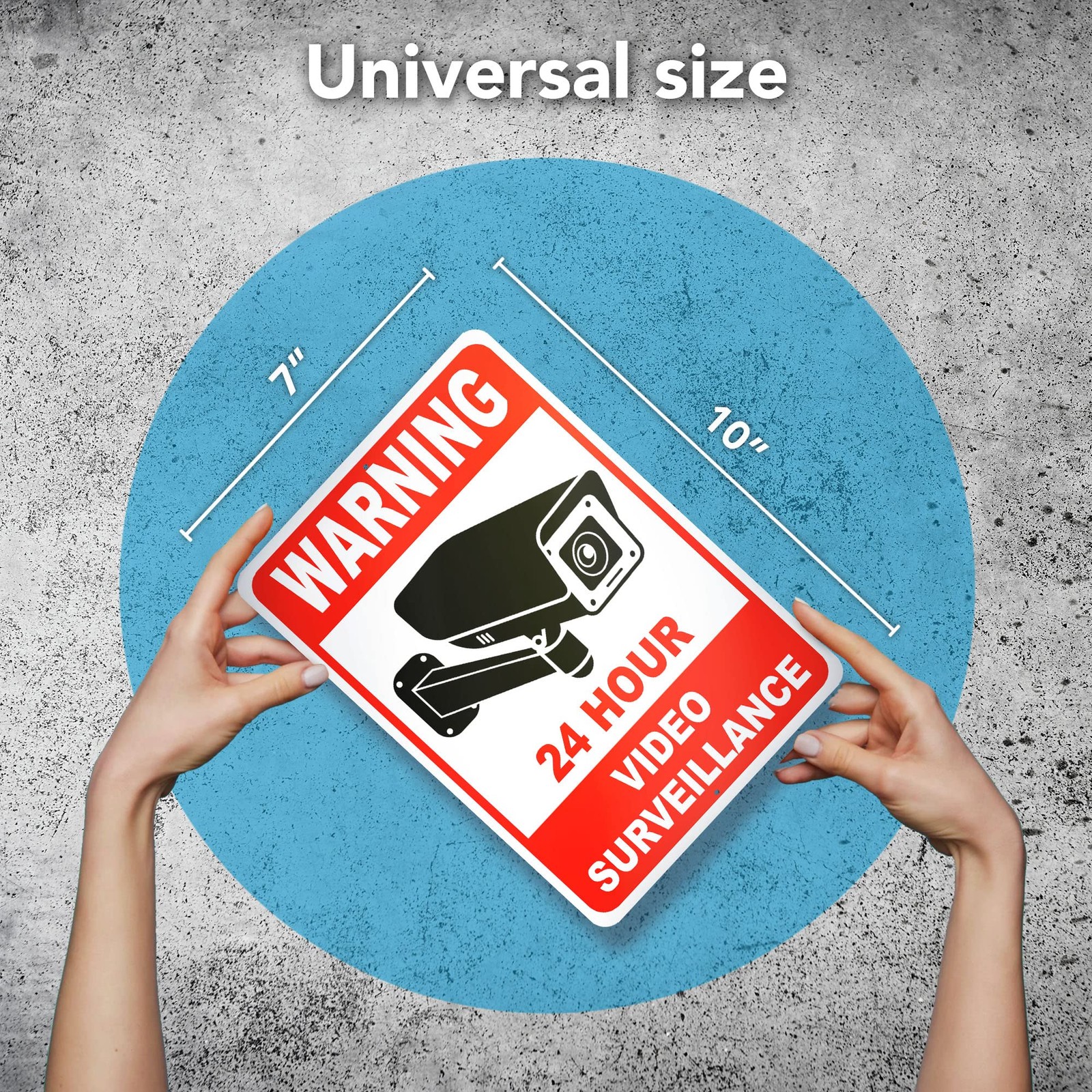 2 PC Video Surveillance Sign – 10×7 Aluminum Smile Your on Camera Signs – 24