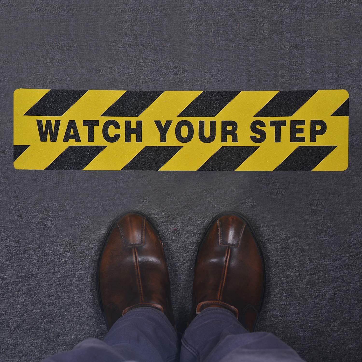 6&Prime; x 24&Prime; Watch Your Step Floor Tape Anti Slip Warning Sign Sticker – 4 Pack