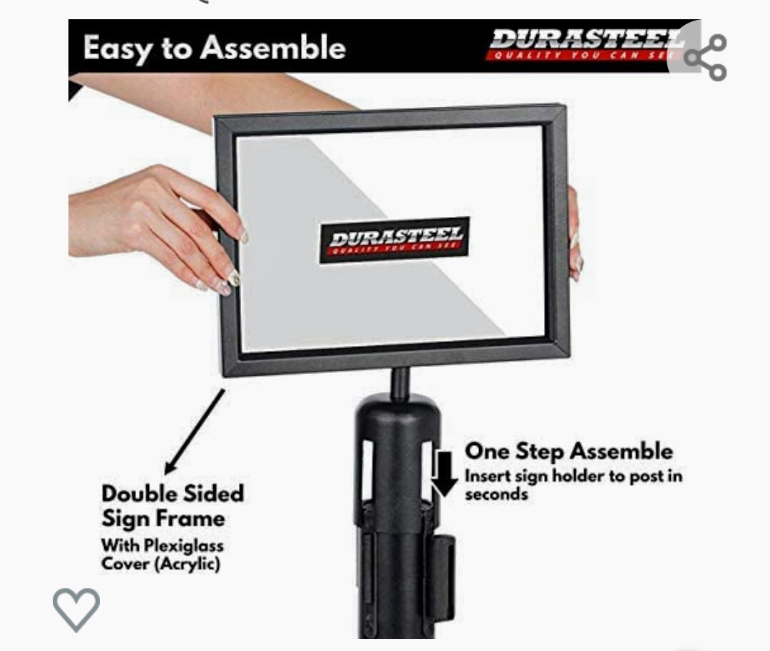 DURASTEEL Horizontal Landscape Sign Holder – NEW IN BOX – Fits 8.5&Prime; x 11&Prime; Paper