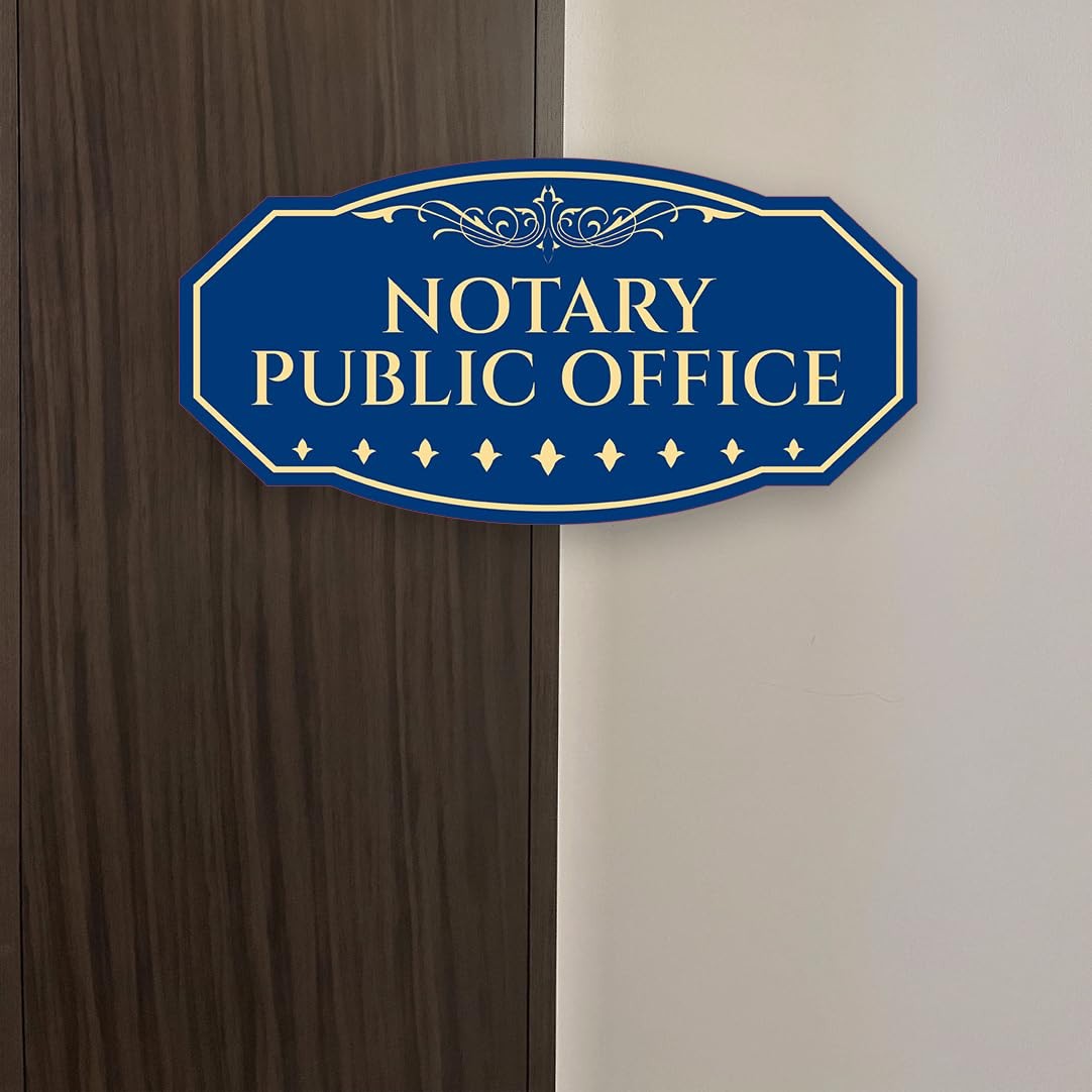 Victorian Plus Notary Public Office Wall or Door Sign | Legal and Courtroom