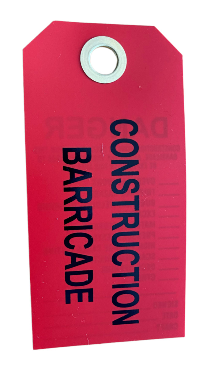 Construction Barricade Warning Sign Hang Tags DANGER (Red) 3&Prime; x 6&Prime; – Pack of 25