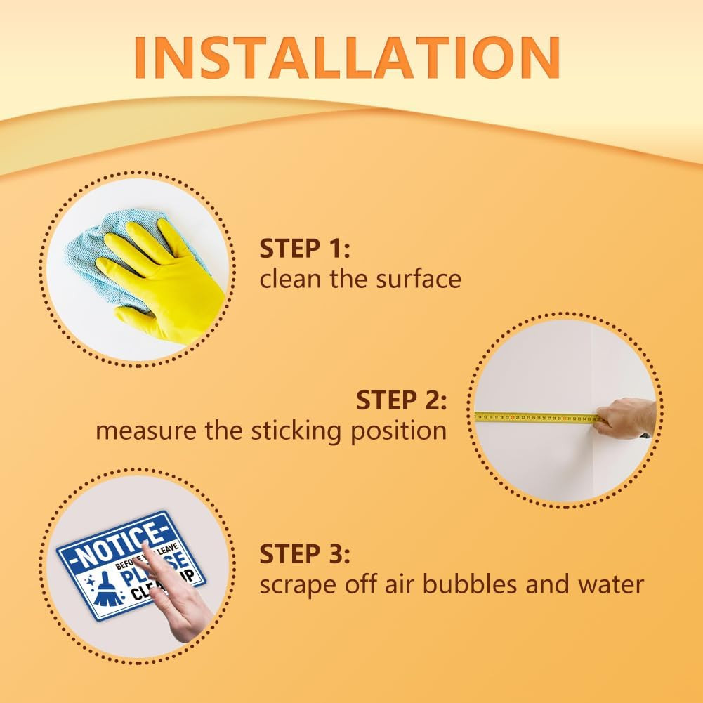 10Pcs before You Leave Please Clean up Sign Sticker, PVC Waterproof Please Clean