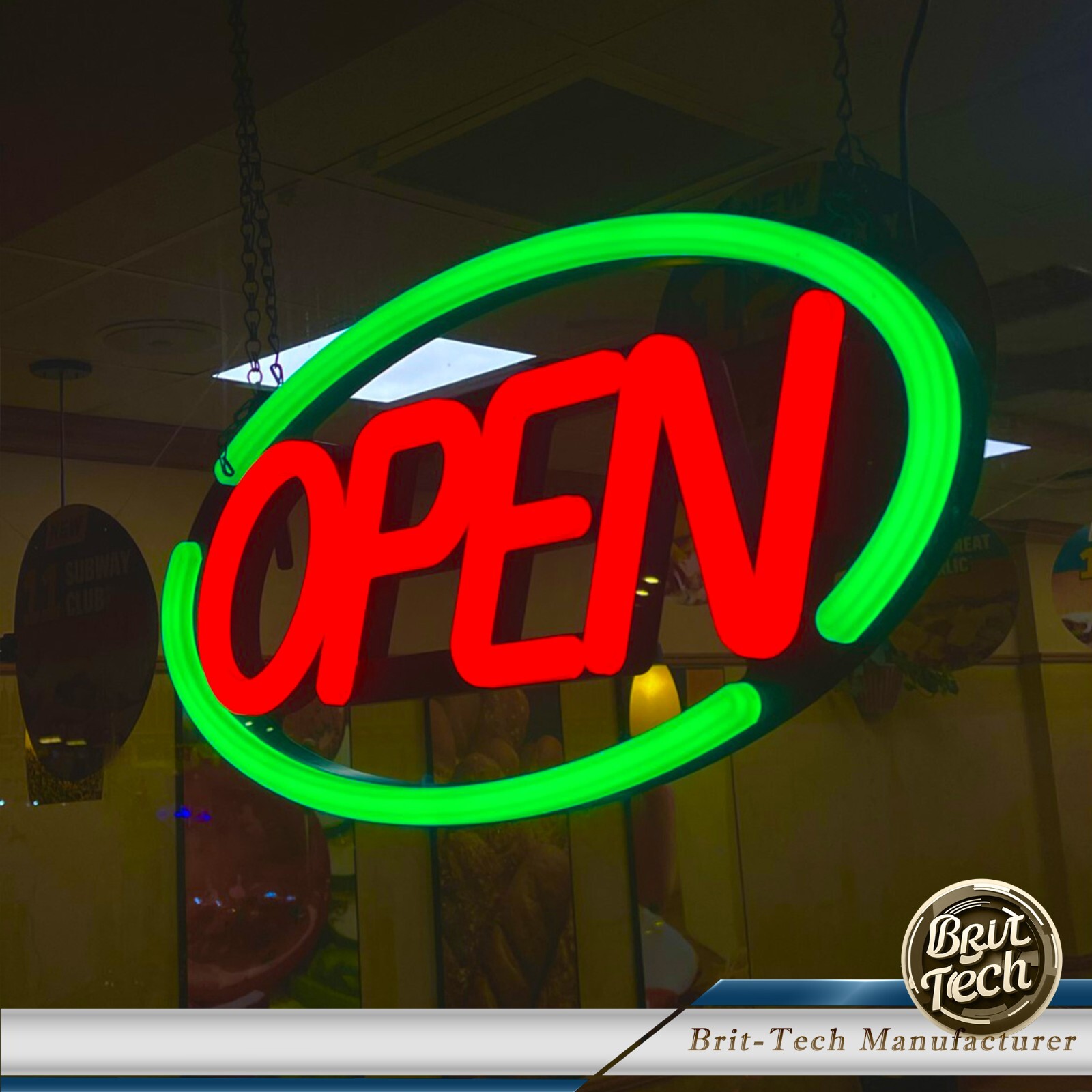Large LED Open Sign 24&Prime; Neon Bright Light for Business Restaurant Bar Store Shop
