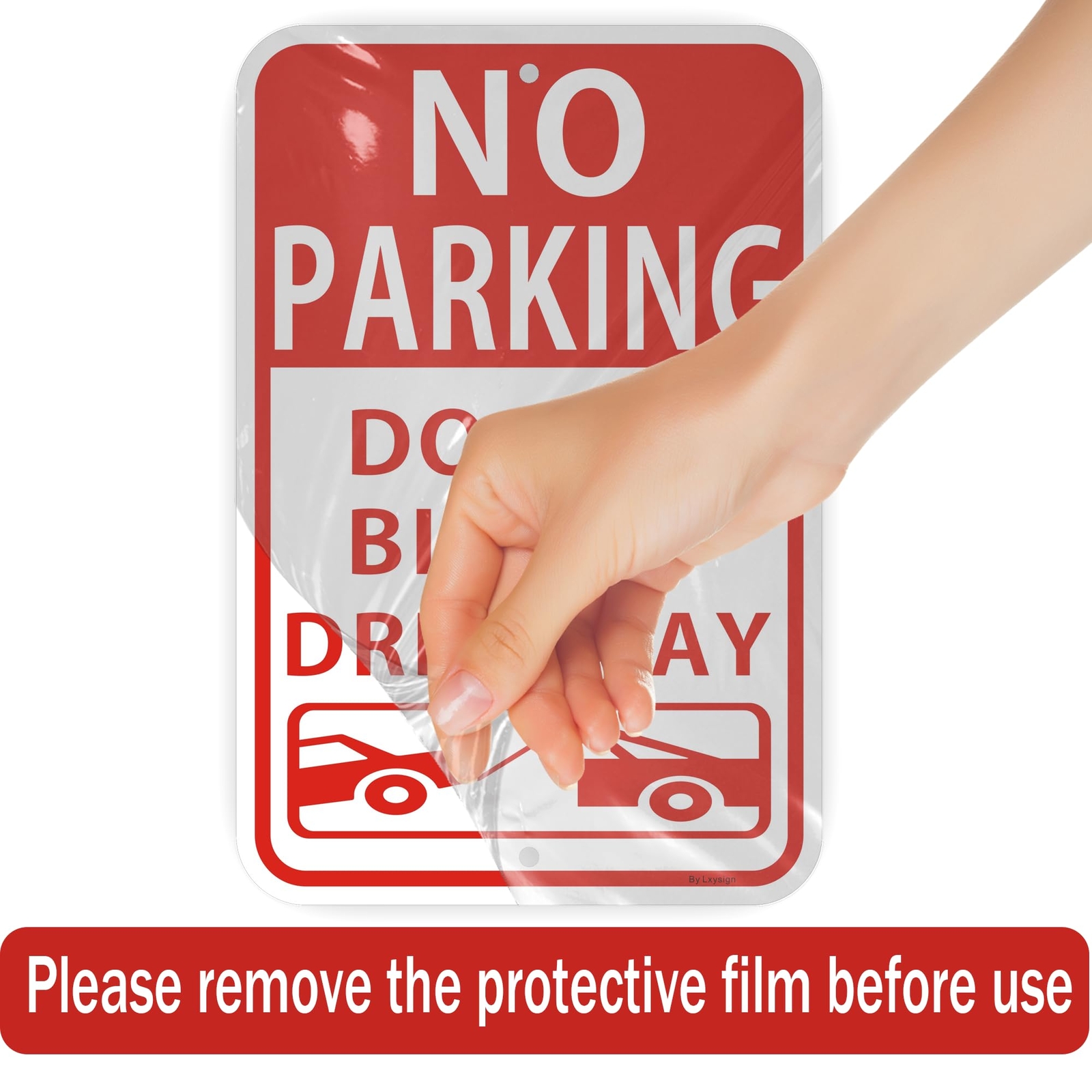 2-Pack Large Reflective No Parking Signs Aluminum 18 x 12 Inches Durable