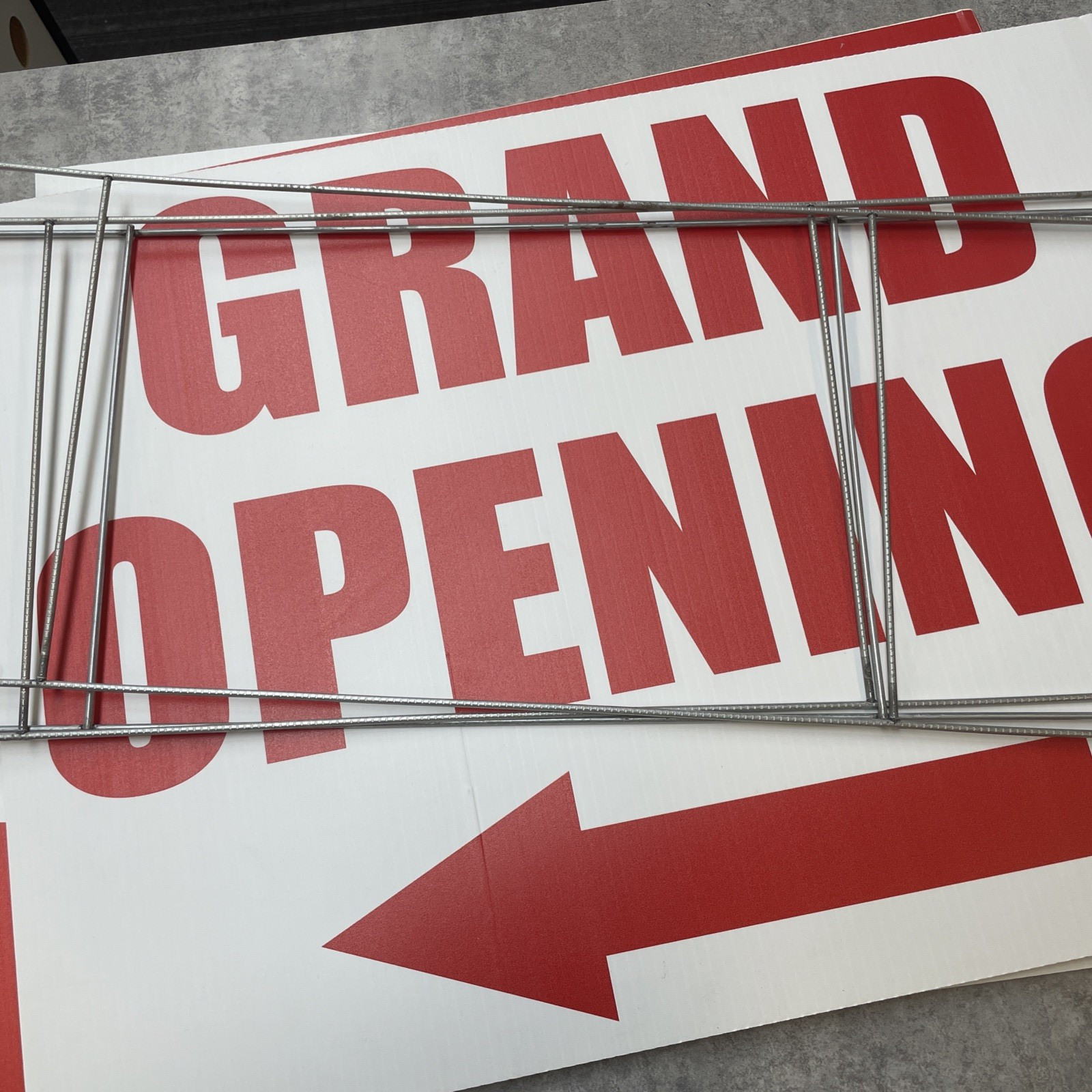 Grand Opening Sign 24”x18”, Set of 3, with stand