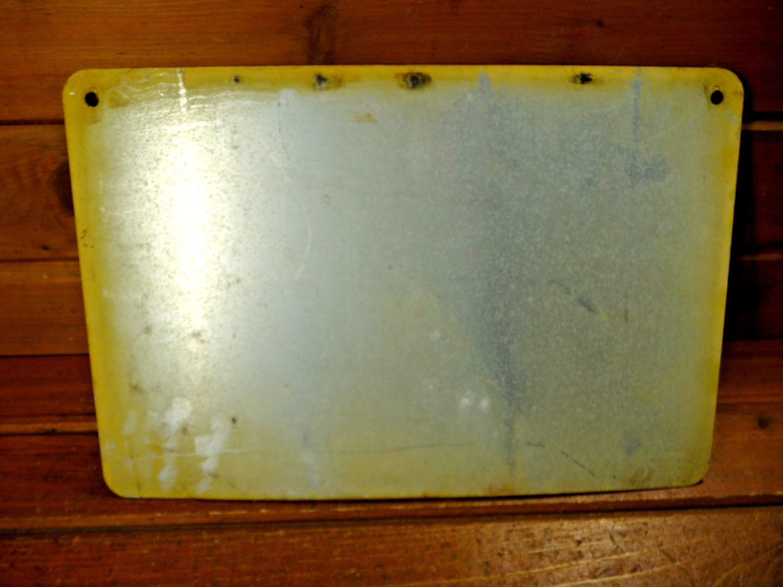 4 Vintage Caution Do Not Lean On Chain Metal Sign Yellow & Black Lot of 4