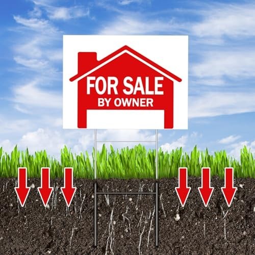 7 Pcs Double-Sided Open House Signs 24×18&Prime; with Directional Arrows & Metal Stake