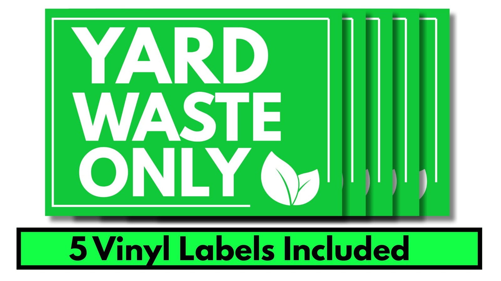 4 Pack Yard Waster Only Sticker Signs Self Adhesive Vinyl Yard Waste Decals