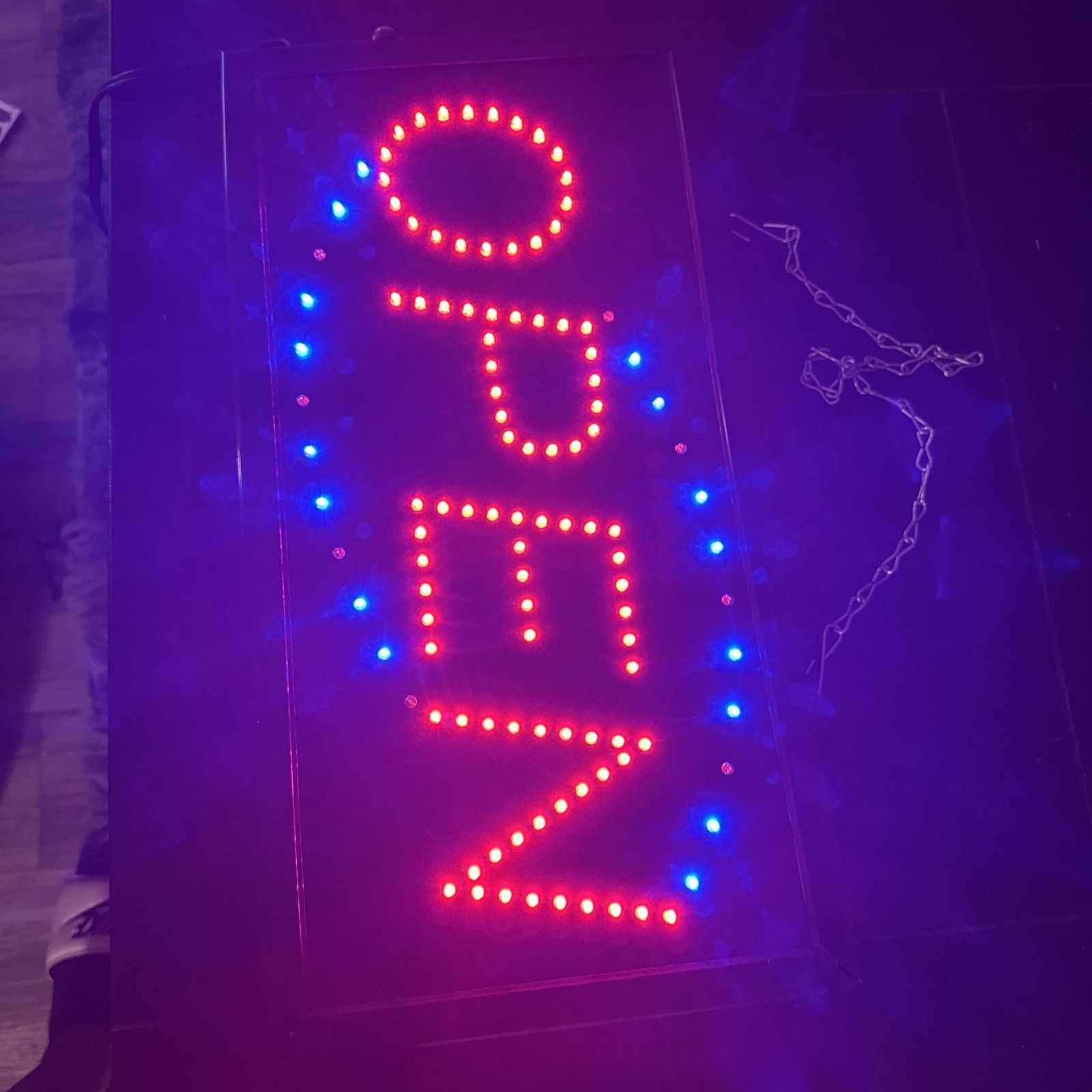 Unbranded 18.5&Prime; x 9.75&Prime; (inch) Black Multi Setting LED Light up Business Sign