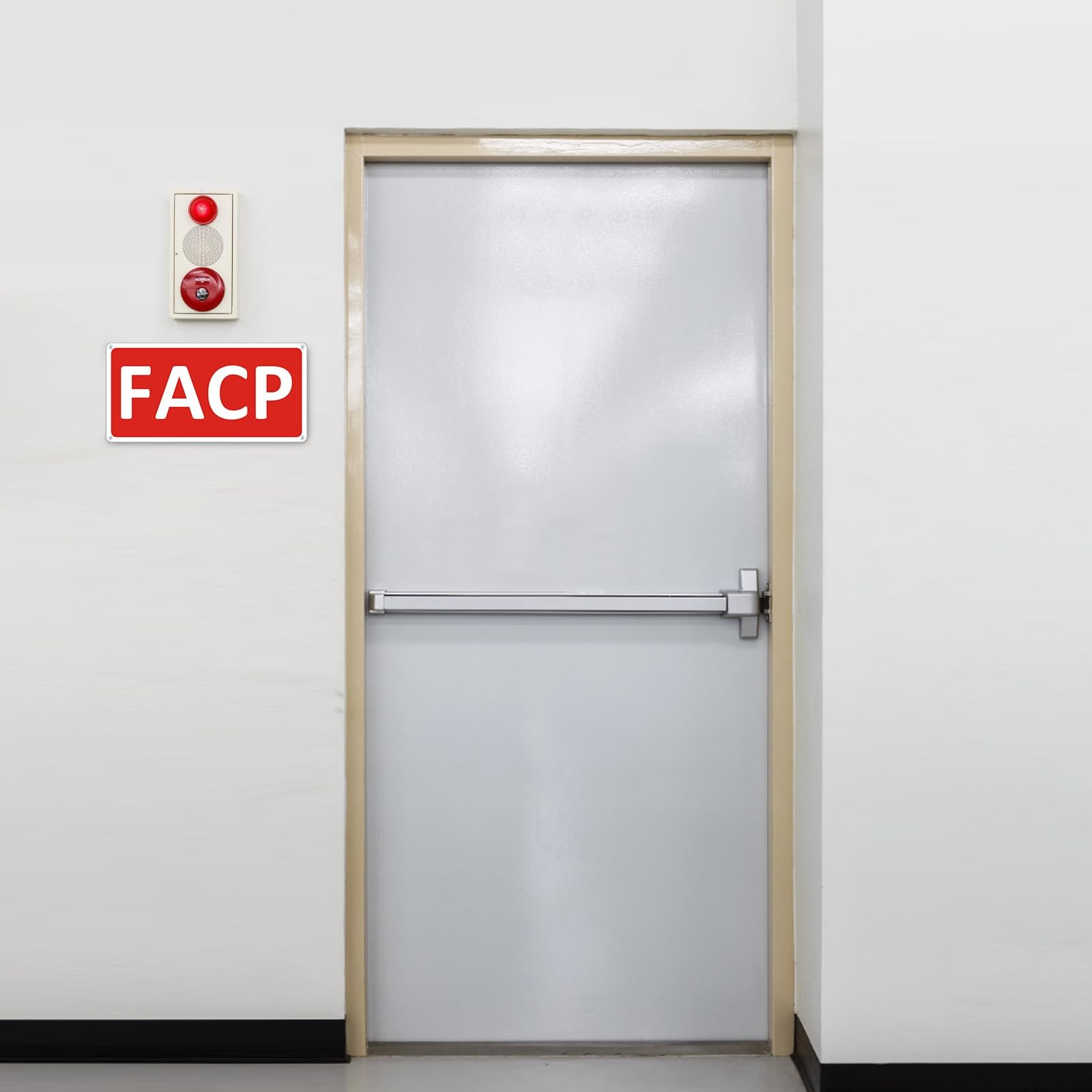 2 Pack FACP Sign Fire Alarm Control Panel 12×6 Inch Aluminum Reflective Red