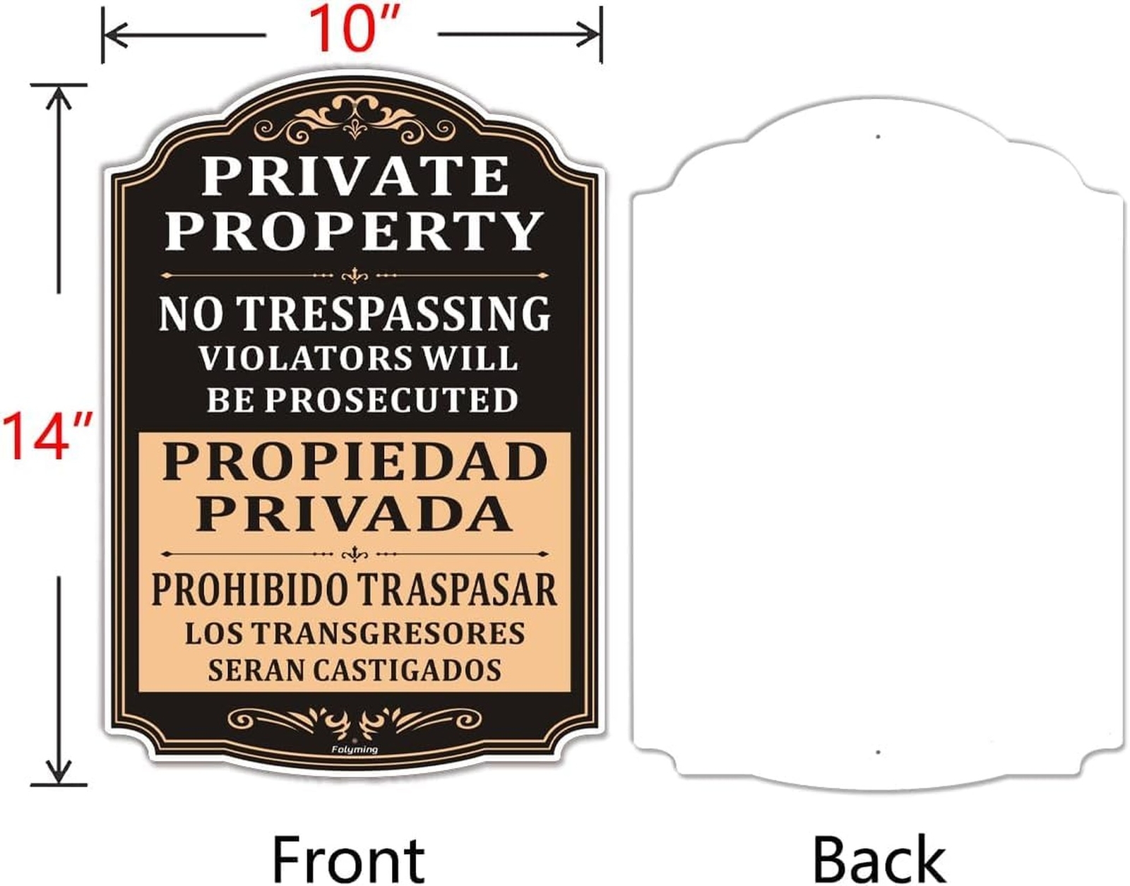 2 Pack Private Property No Trespassing Violators Will Be Prosecuted Bilingual…