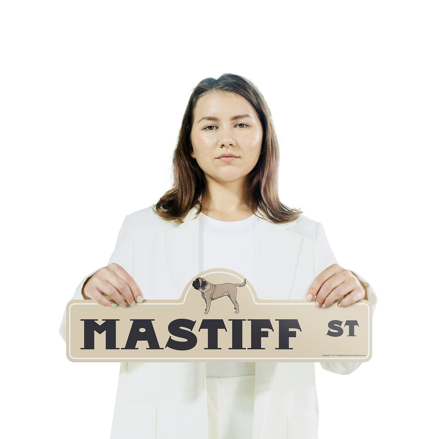 Mastiff Plastic Street Sign Crossing Xing Gift Novelty Funny