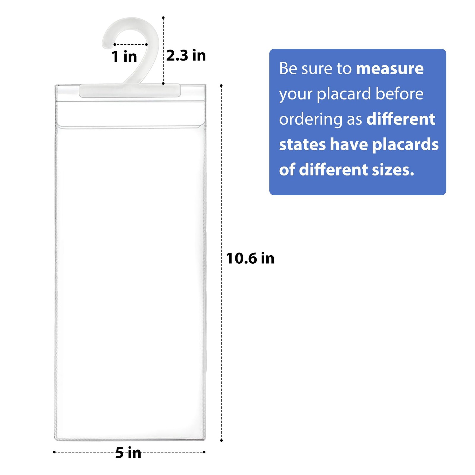 LotFancy Handicap Placard Holder, Ultra Transparent Disabled Pack of 2, clear