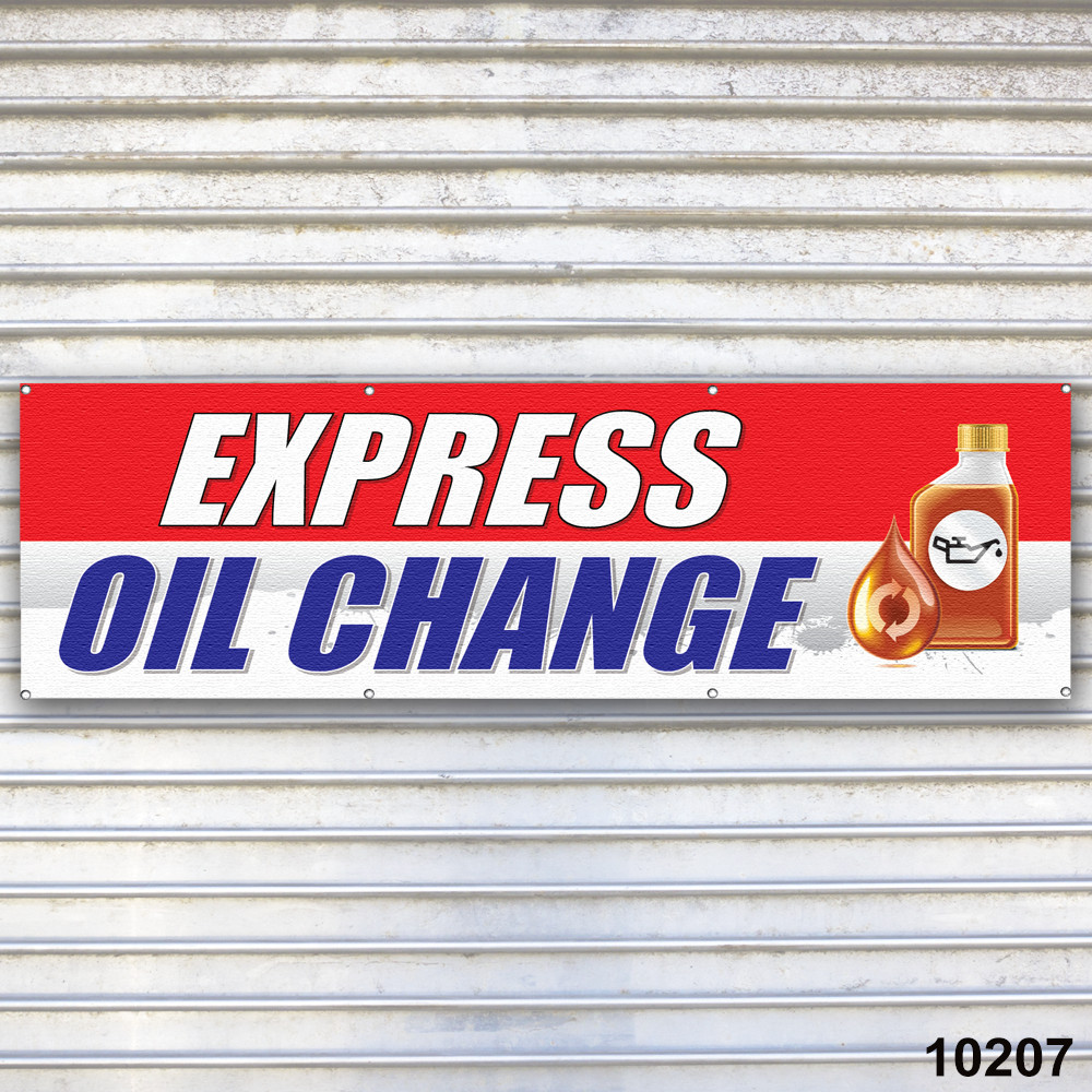 Express Oil Change Banner Auto Repair Service Bay
