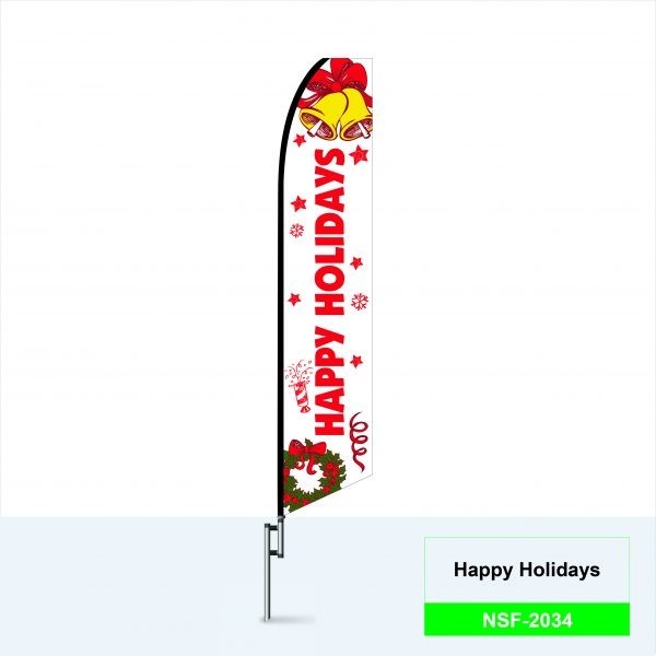 12ft Happy Holidays Christmas Tree Feather Flag Sale Outdoor Advertisement