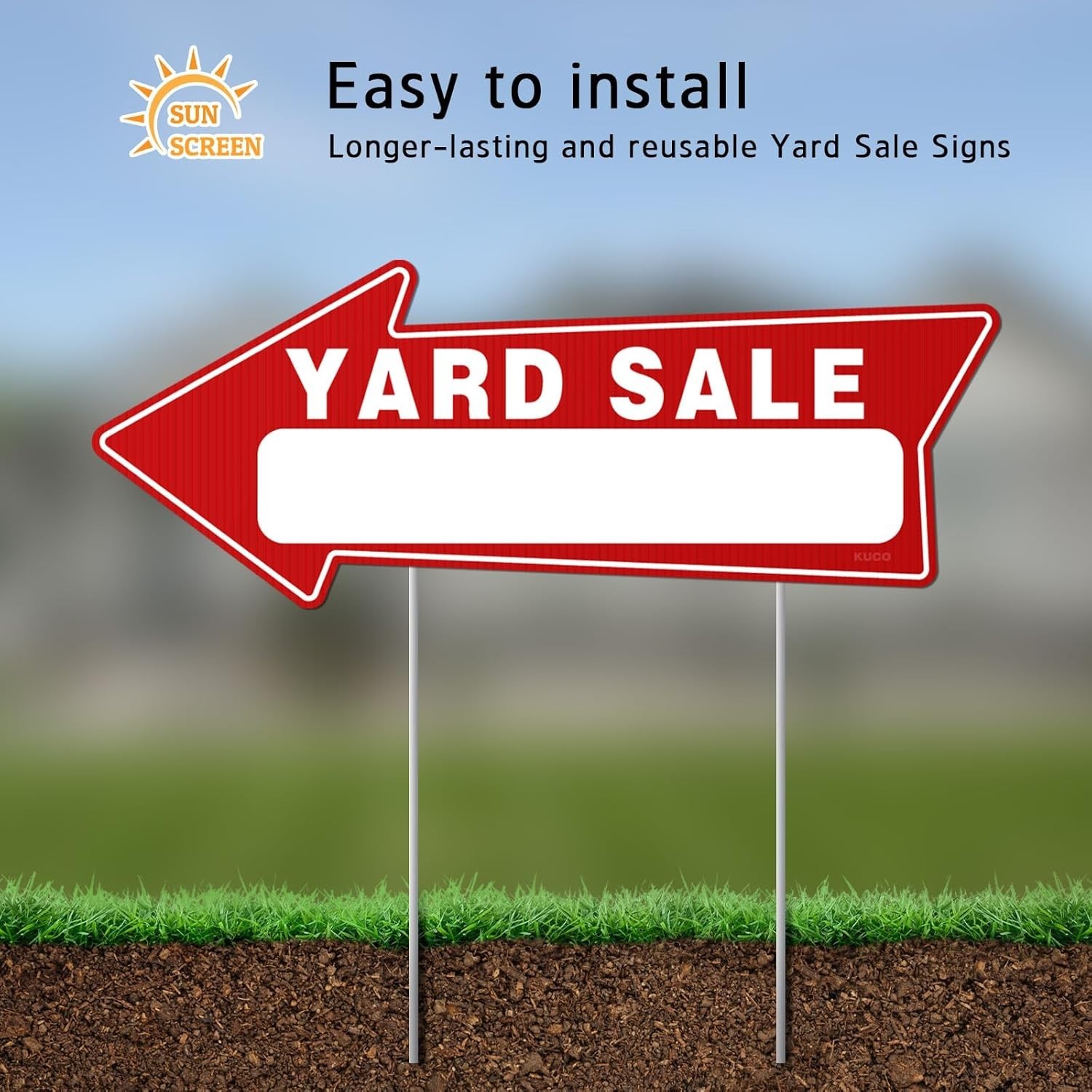 7 PC Yard Sale Signs with Stakes, 17&Prime; X 6&Prime;, Double-Sided Yard Sale Arrows Sign w