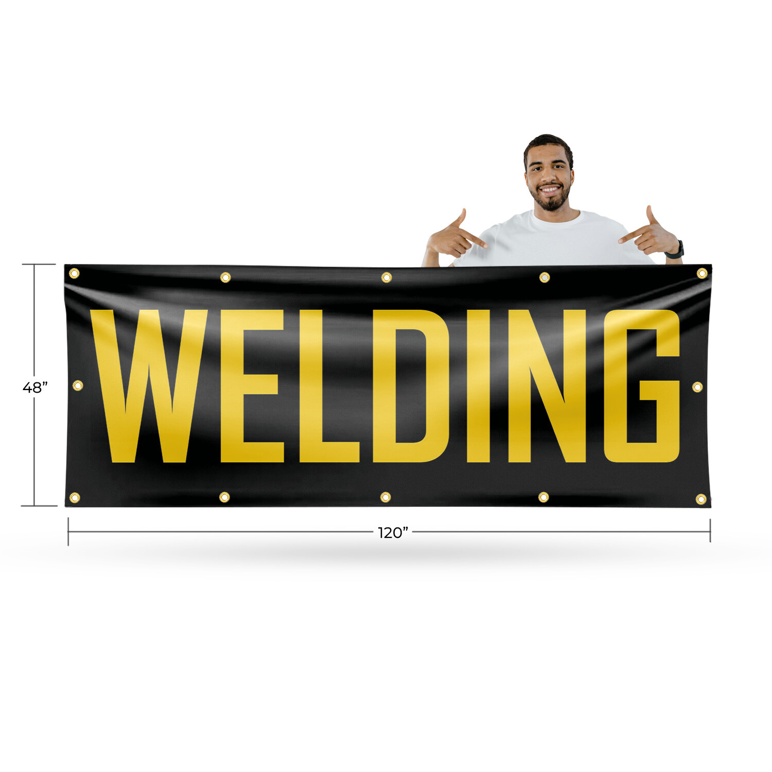 Welding 13 oz Vinyl Banner Sign with Metal Grommets Heavy-Duty Single-Sided
