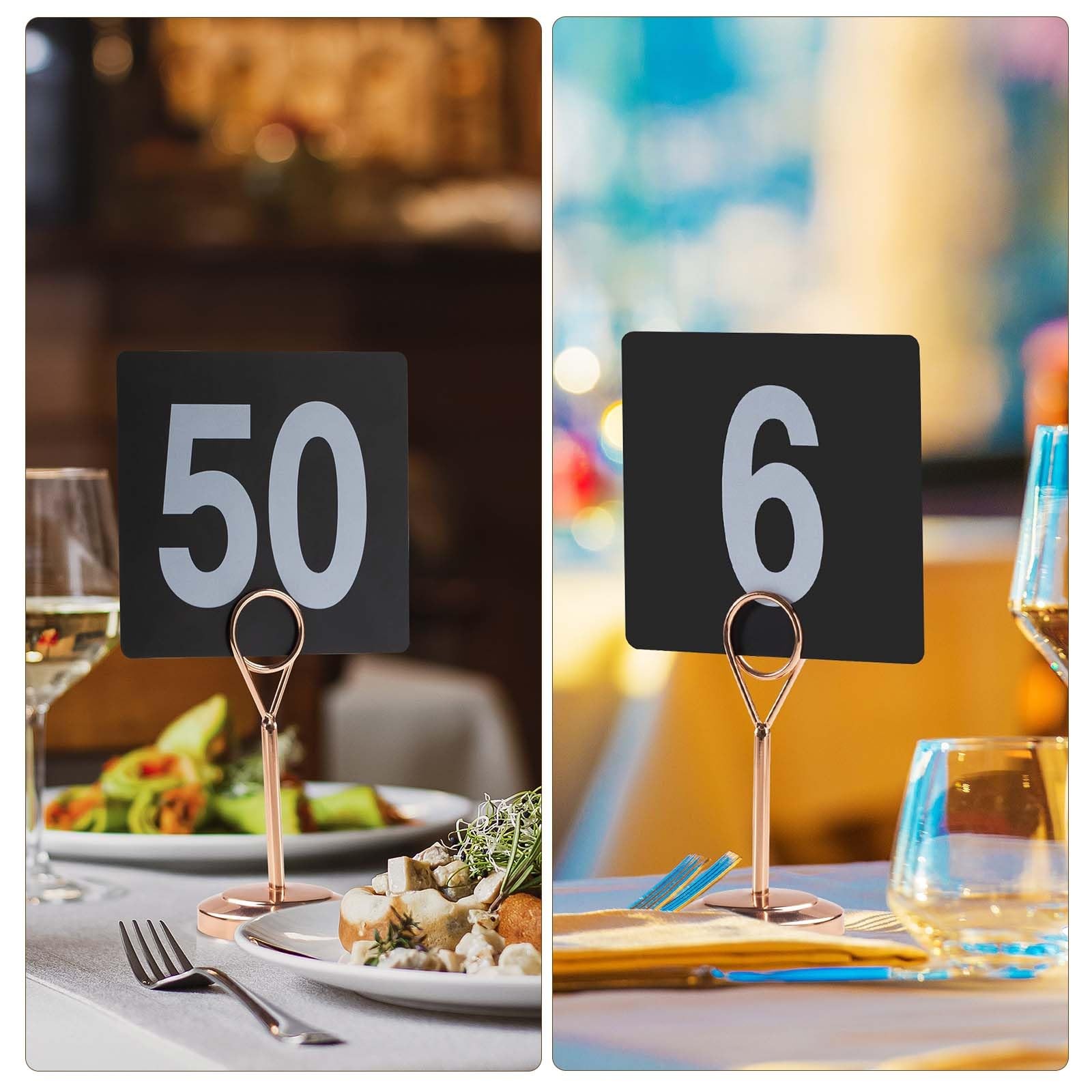 Table Number Cards 1-100, Double Sided Restaurant Table Numbers, 3.5&Prime; Plastic.