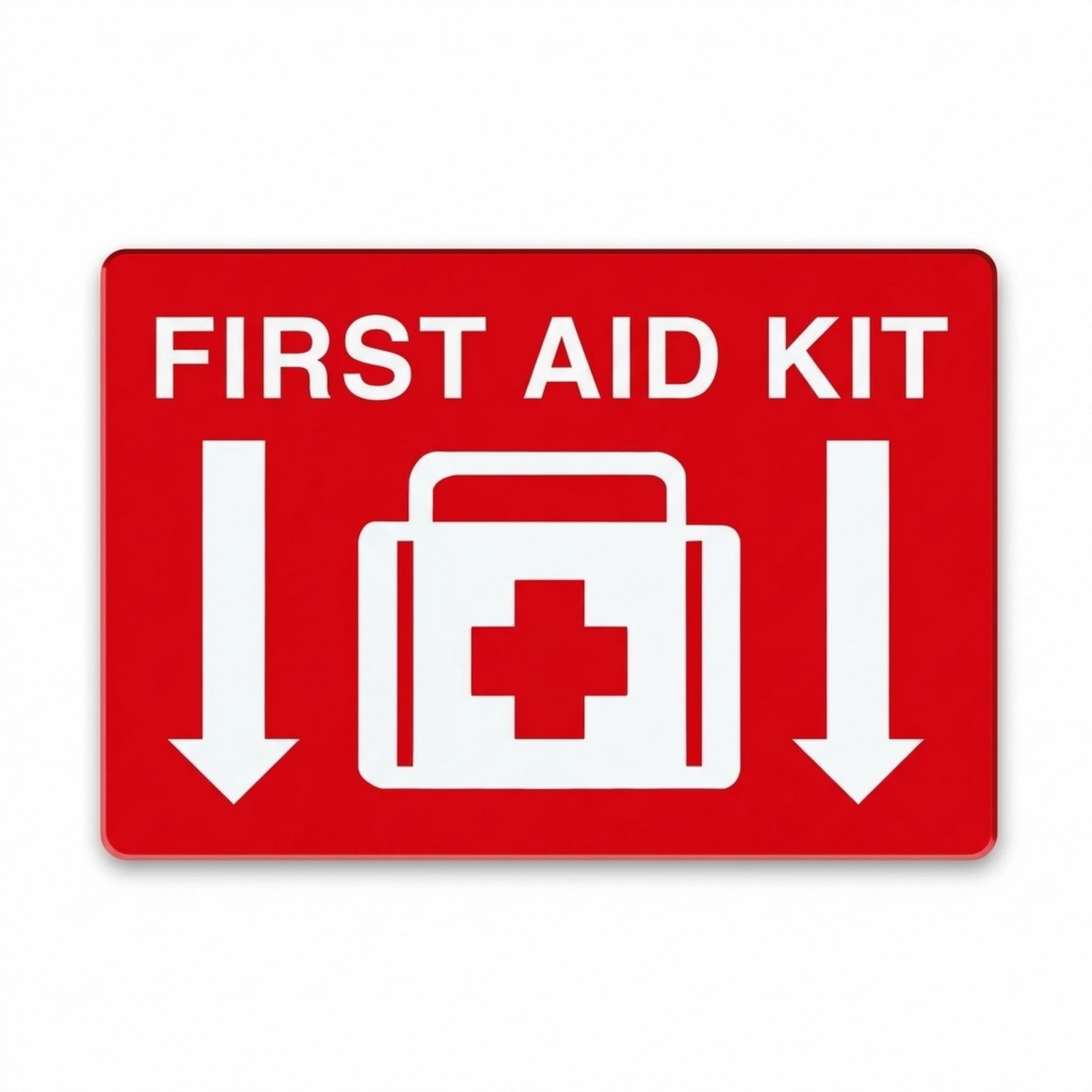 First Aid Sticker, 10&Prime;x 7&Prime;, 2 Pack, Durable, Self-Adhesive Vinyl Sticker, Res…