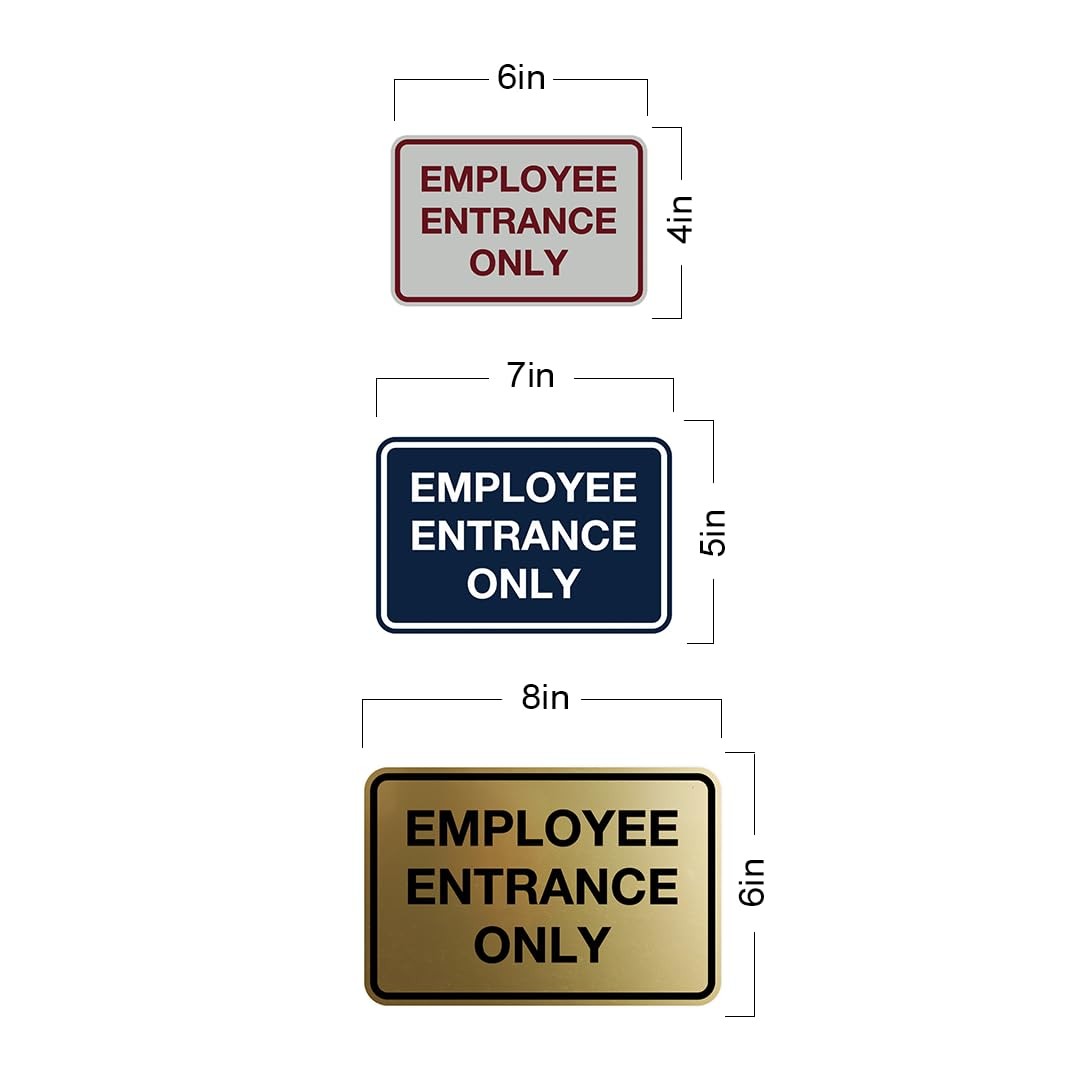 Classic Employee Entrance Only Sign Red Large Office Business Door Wall Decor