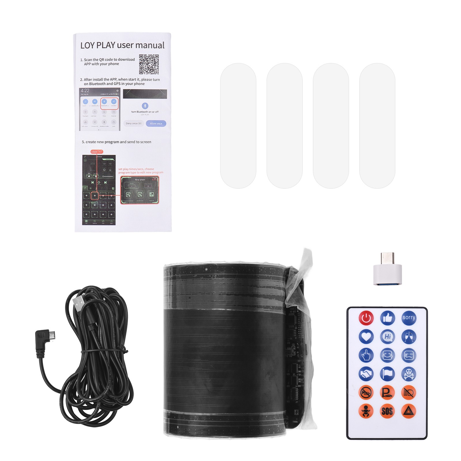 2-DIY Eyes Light For Windshield With Remote And APP Control BT Connect