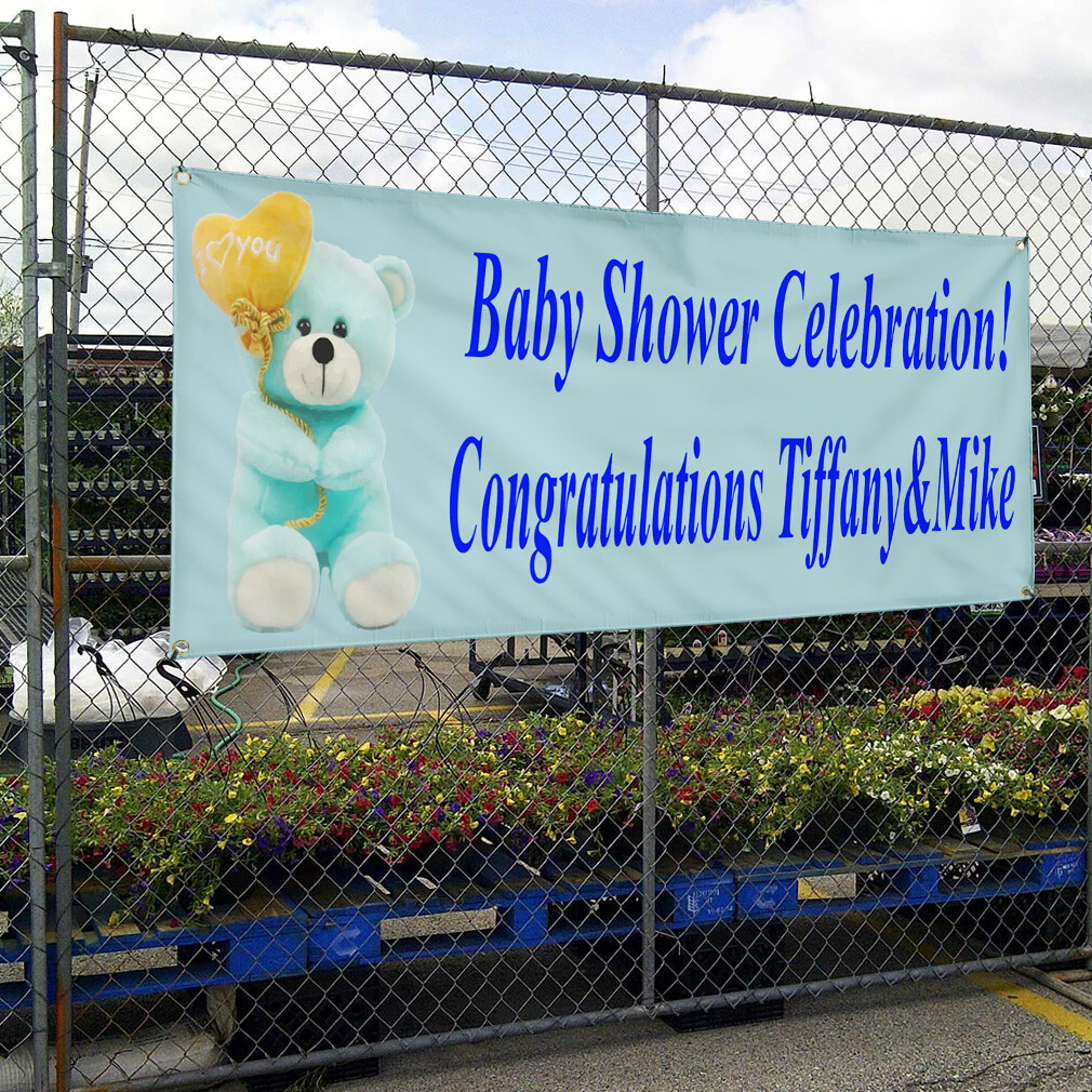 Vinyl Banner Multiple Sizes Baby Shower Custom Title Message Style 12 Lifestyle