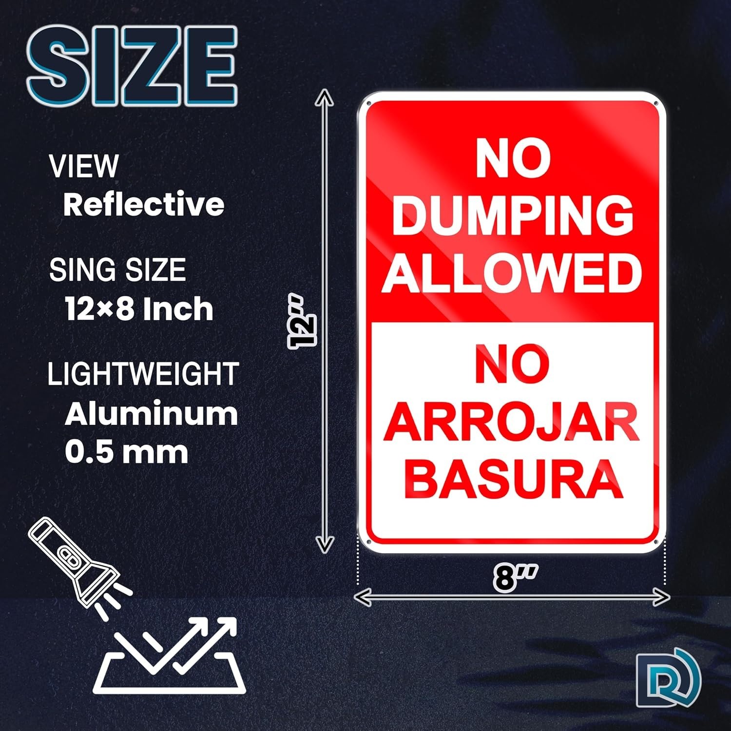 Private Property No Littering Sign – 8×12 Reflective Aluminum for Long-Term Use