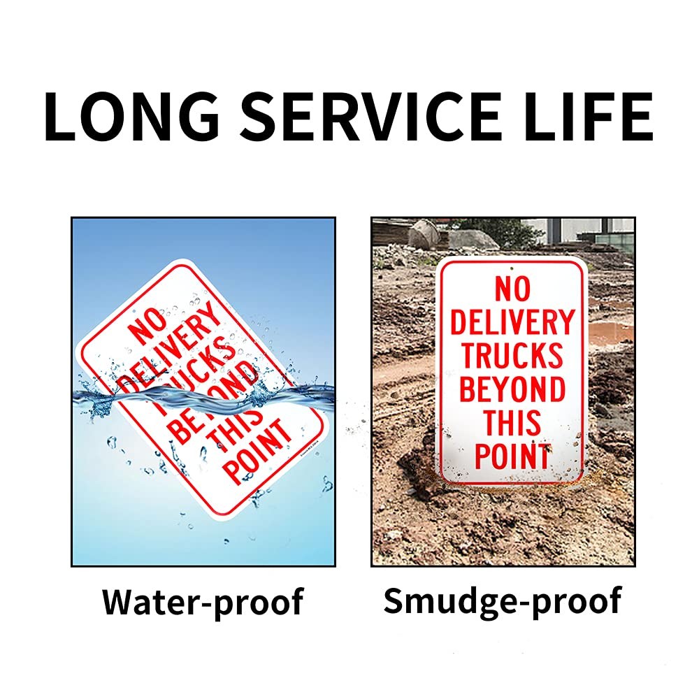 Large No Delivery Trucks Beyond This Point Sign, 18&Prime;x 12&Prime; .040 Aluminum Refle…