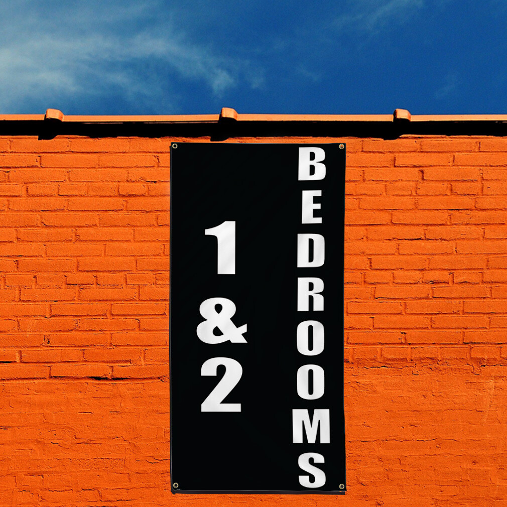 Vertical Vinyl Banner Multiple Sizes 1 & 2 Bedroom C Business Outdoor