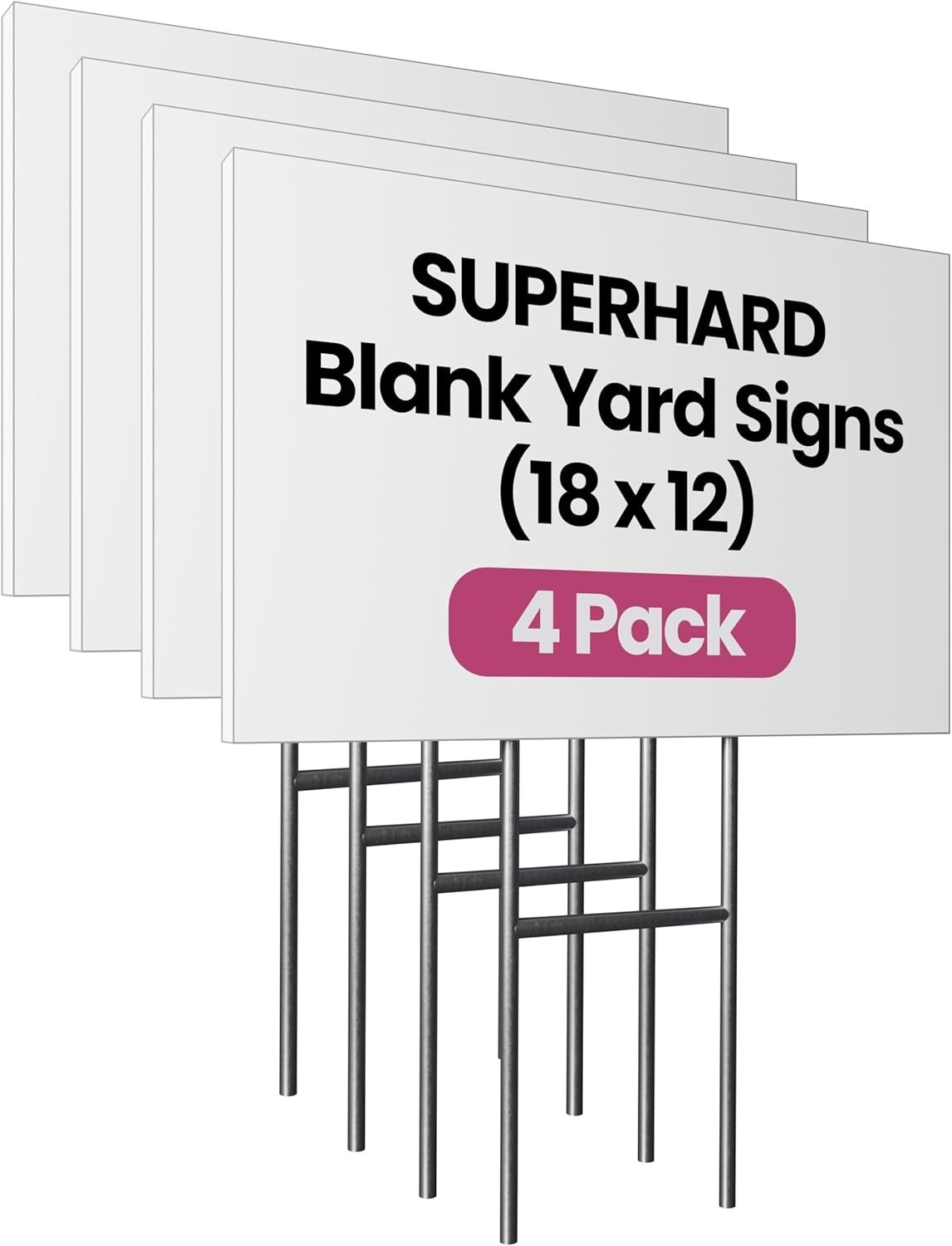 Weather-Resistant 4 Pack 18×12 Blank Yard Signs for All Your Advertising Needs