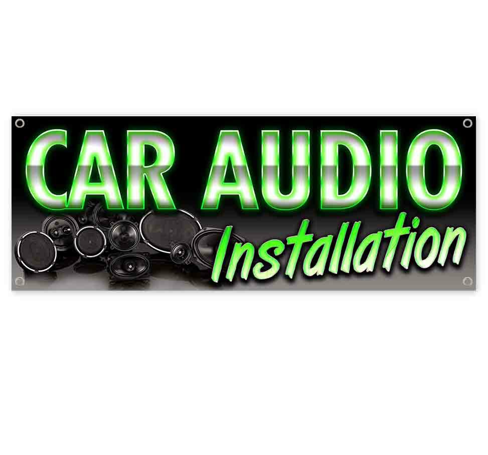 CAR AUDIO INSTALLATION Advertising Vinyl Banner Flag Sign Many Sizes SPEAKERS