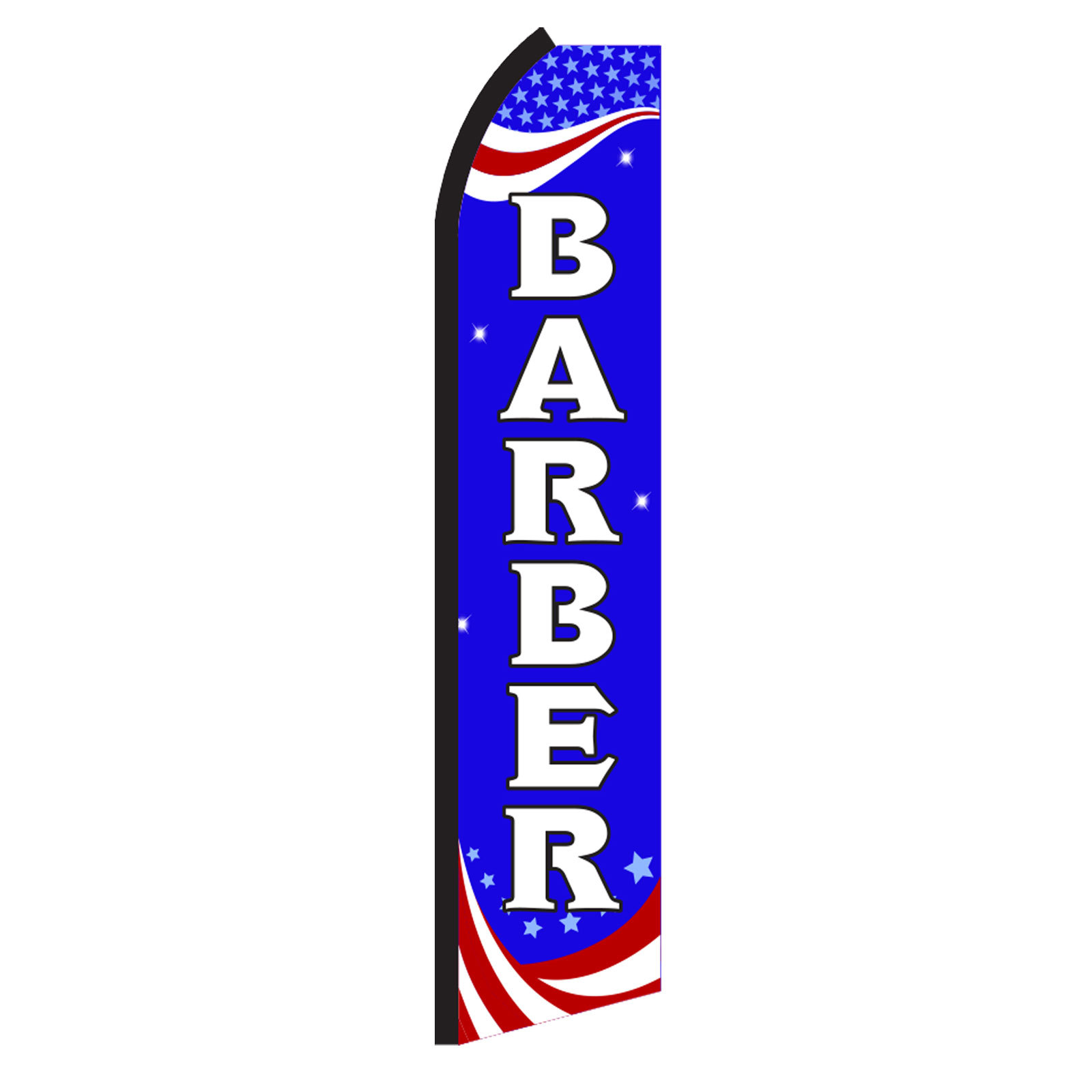 Barber Red, White & Blue Swooper Flag